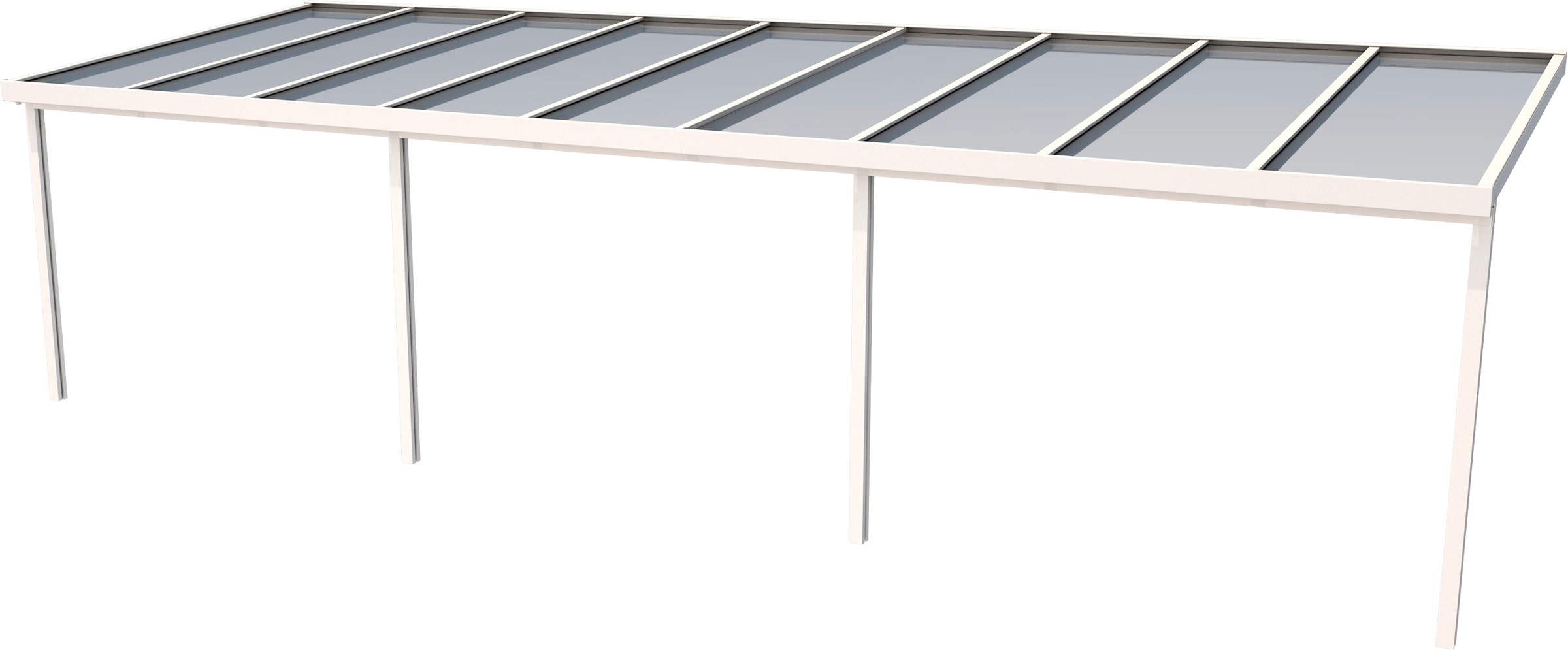 GUTTA Terrassendach "Premium", BxT: 914x306 cm, Dach Polycarbonat gestreift weiß