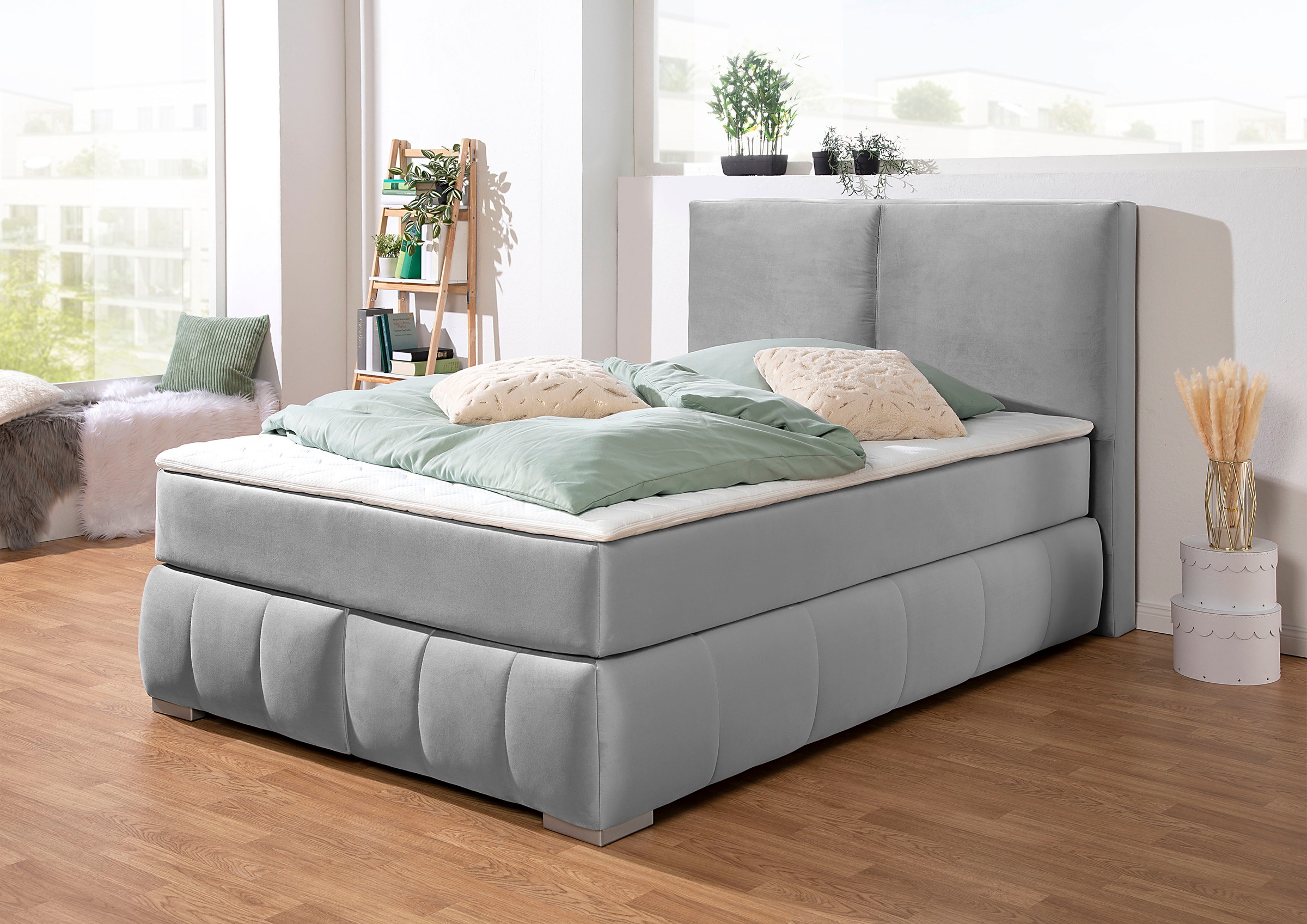 Home affaire Boxspringbett "Wehma" inkl. Topper in 3 verschiedenen Matratze günstig online kaufen