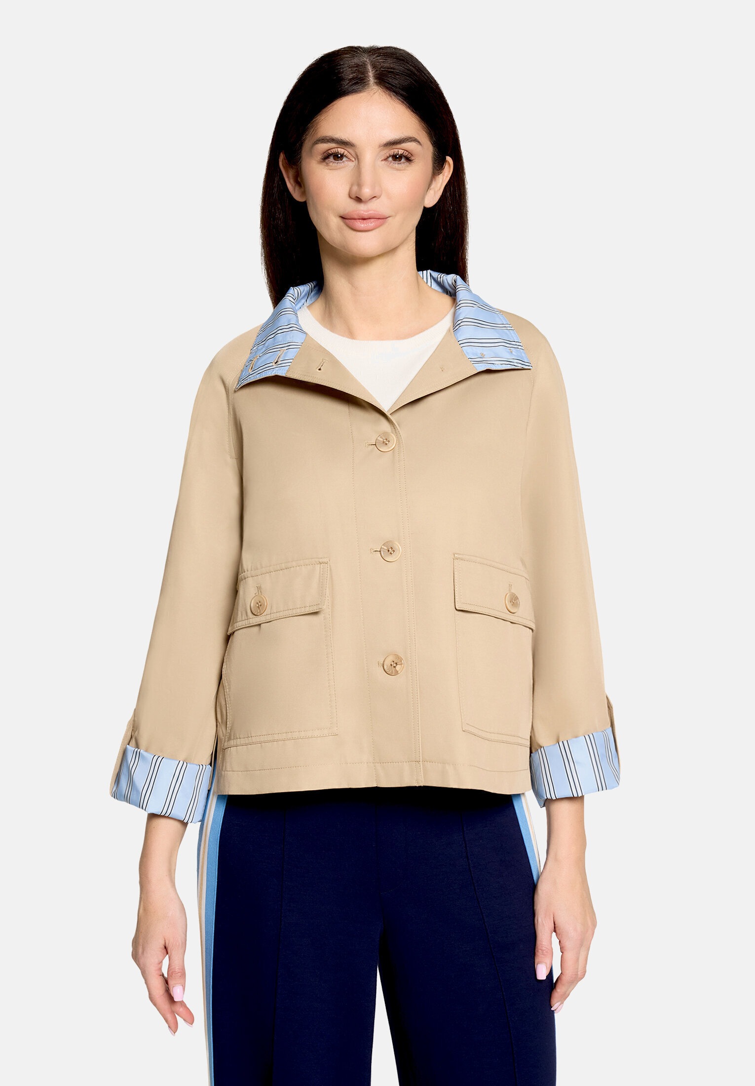 Cartoon Canvasjacke »Damen mit aufgesetzten Taschen«
