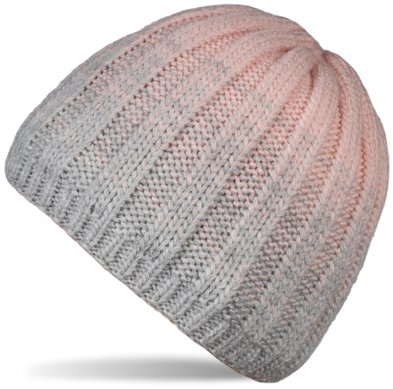 styleBREAKER Strickmütze "Strickmütze Farbverlauf mit Thermo-Fleece" 1 Stk.
