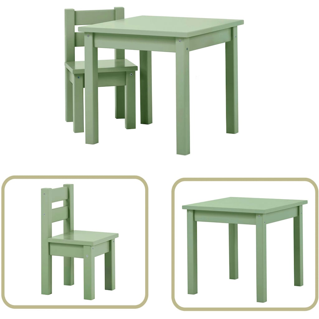 Hoppekids Kindersitzgruppe »MADS Kindersitzgruppe«, (Set, 2 tlg., 1 Tisch, 1 Stuhl), in vielen Farben, mit einem Stuhl