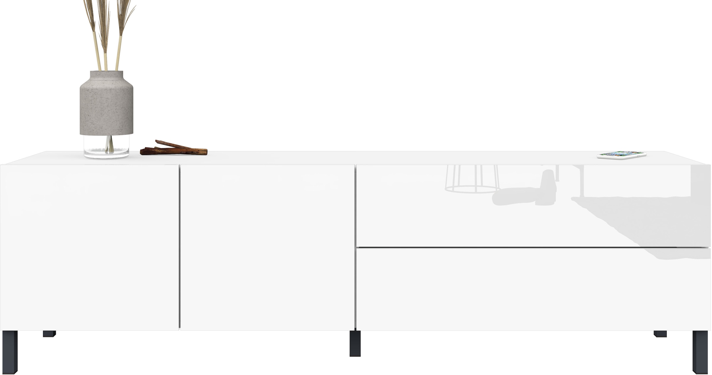 borchardt Möbel Lowboard, Metallfüße, grifflose Optik