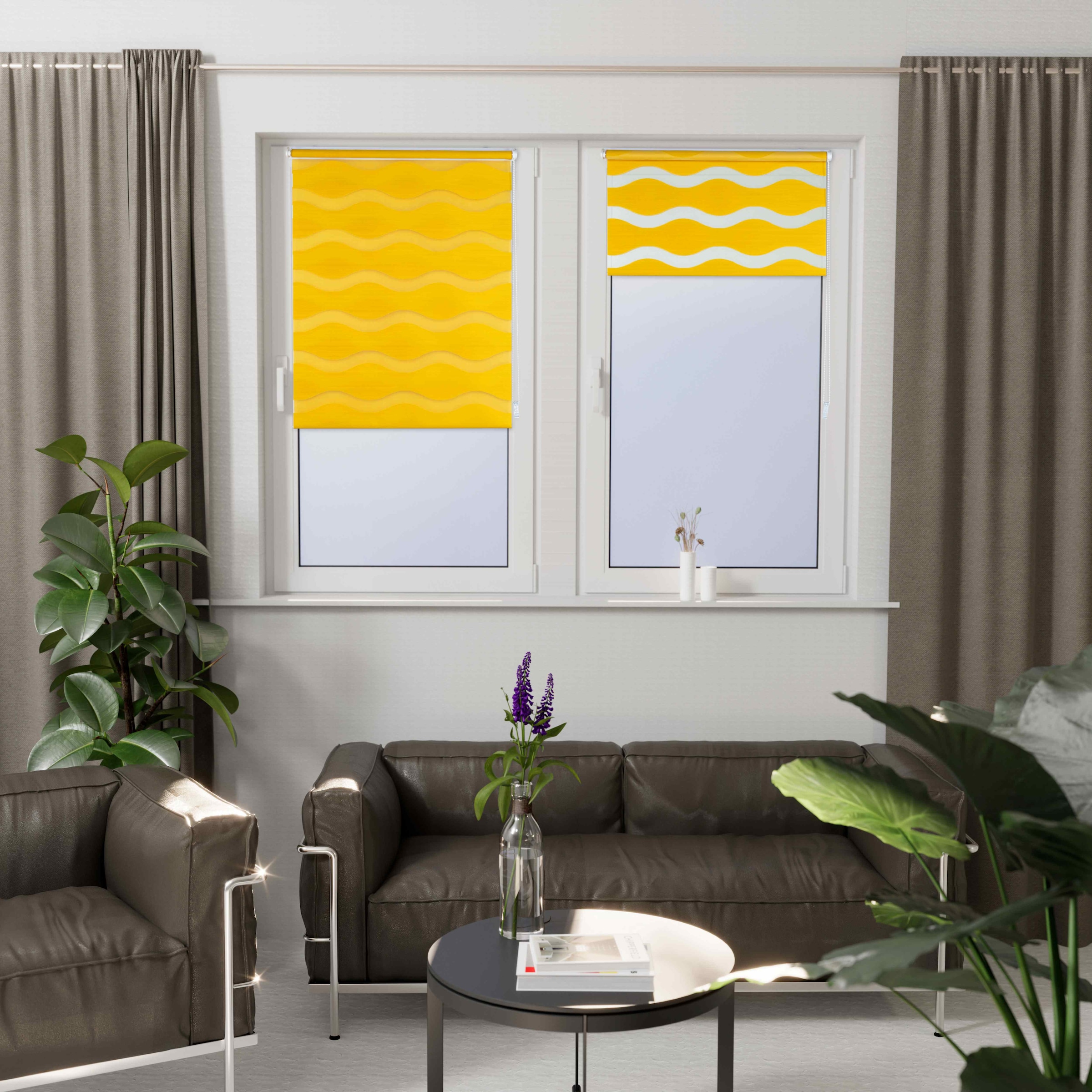 K-HOME Doppelrollo »Welle« Lichtschutz ohne Bohren im Festmaß