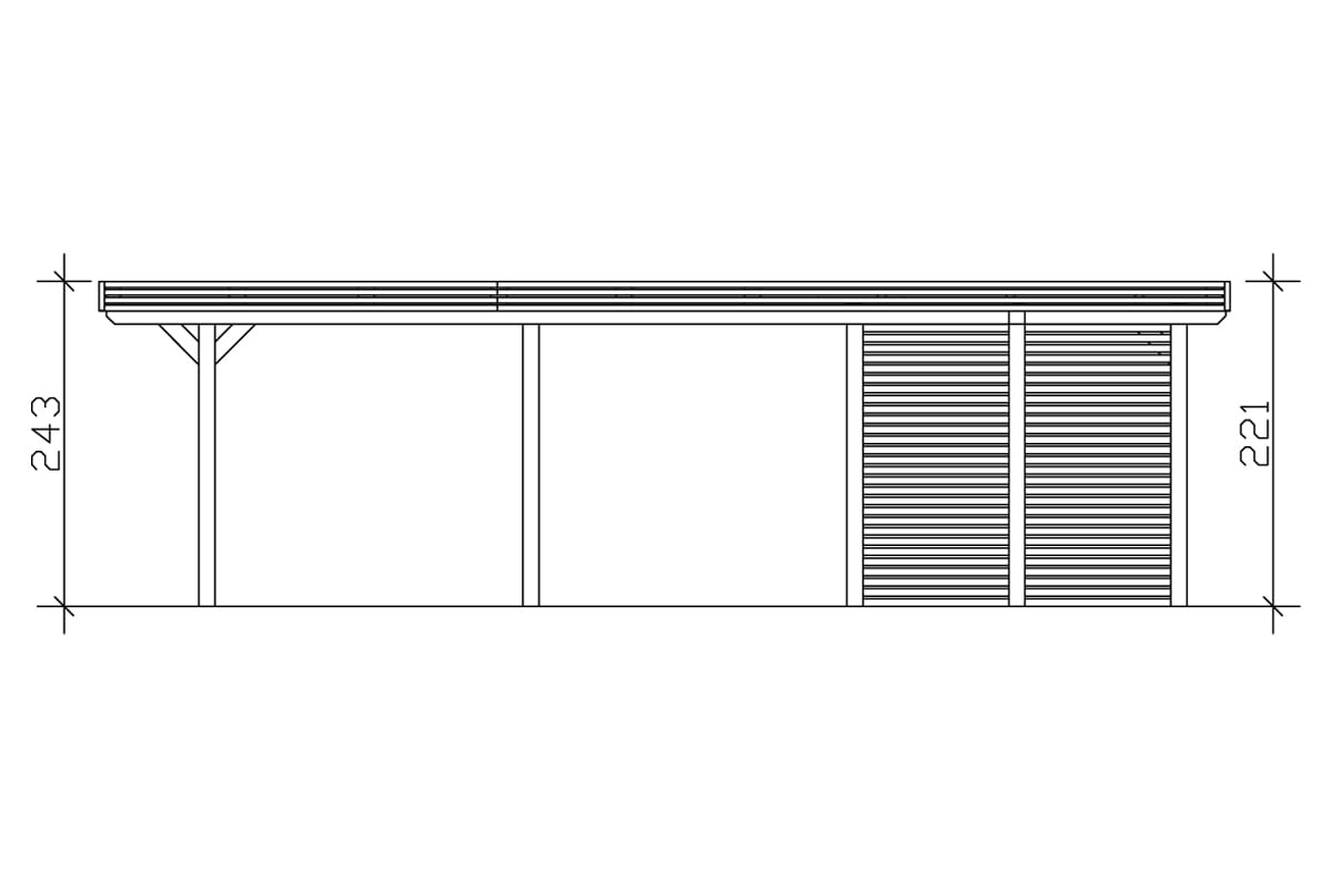 Skanholz Einzelcarport »Spessart«, 291 cm, dunkelgrau