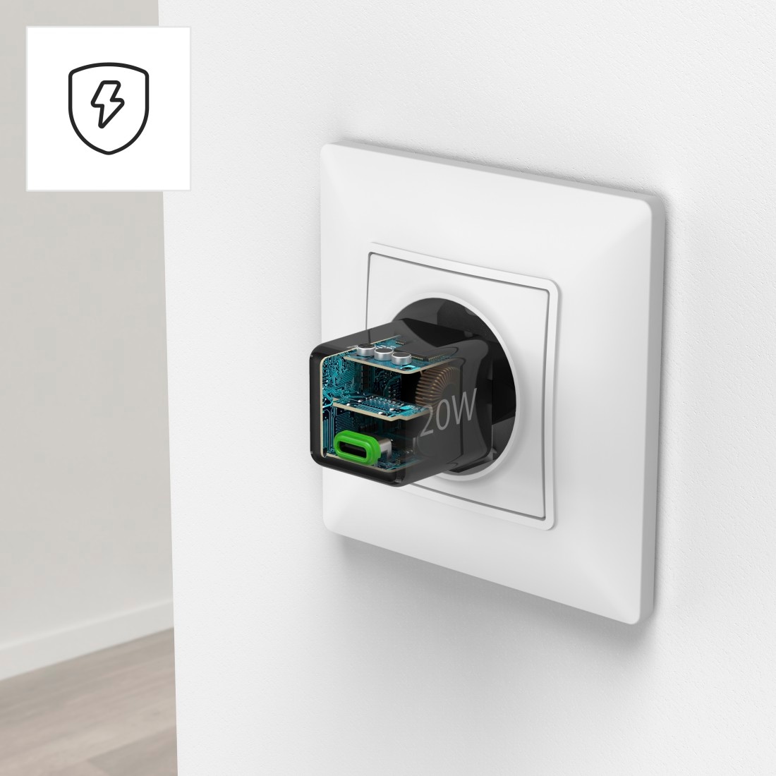 Hama Schnelllade-Gerät »Schnellladegerät (USB-C, PD/QC, extraklein 2,9 x 2,75 x 2,75 cm, 20 W)«, (1 St.)