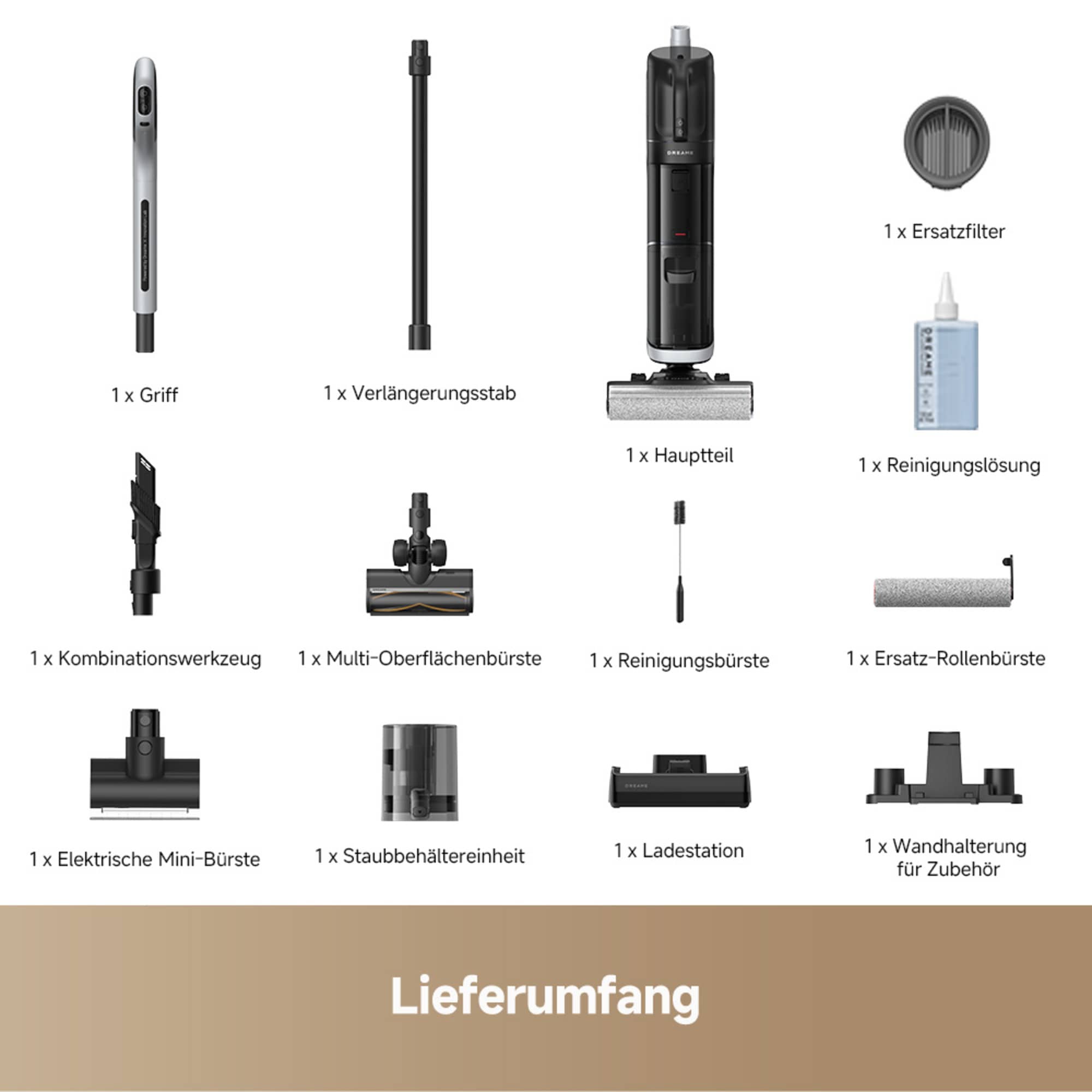 Dreame Nass-Trocken-Sauger »H14 Dual« 380 W, 5-in-1-Multifunktionssauger, dreifache Kantenreinigung