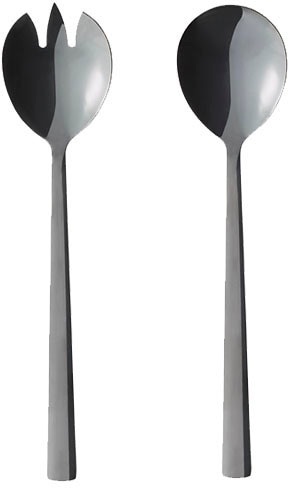 AIDA RAW Salatbesteck "RAW", schwarz, Kochbesteck-Sets, Edelstahl, PVD-beschichtete Oberfläche