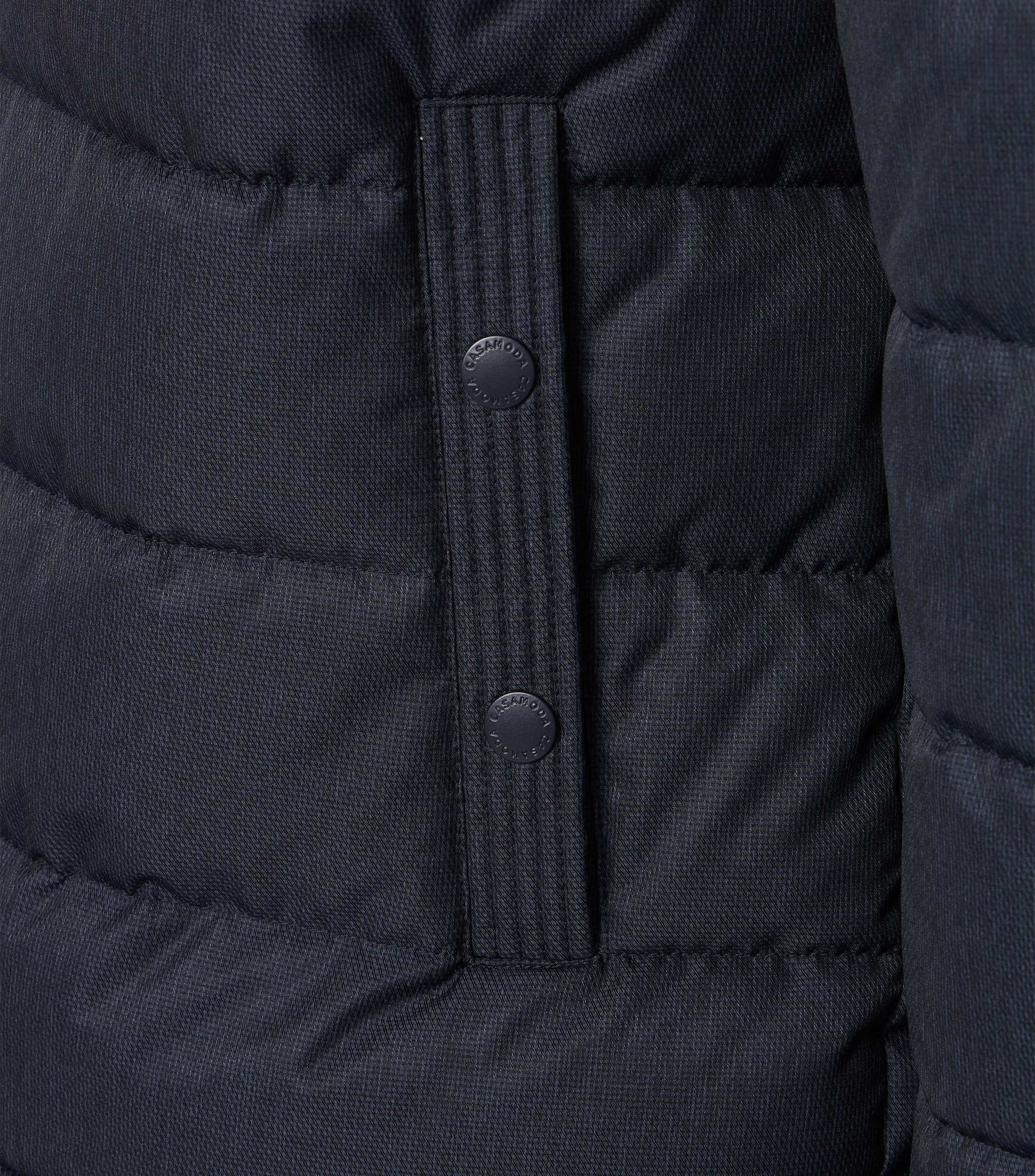 CASAMODA Quilted Jacket with Hood Solid Blue 3XL 3
