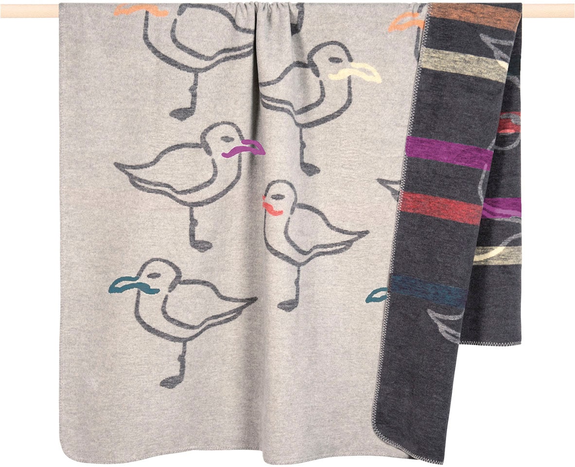 PAD Wohndecke "SEAGULL" Made in Europe, Wendefunktion, Motiv Möwen, 150x200 günstig online kaufen