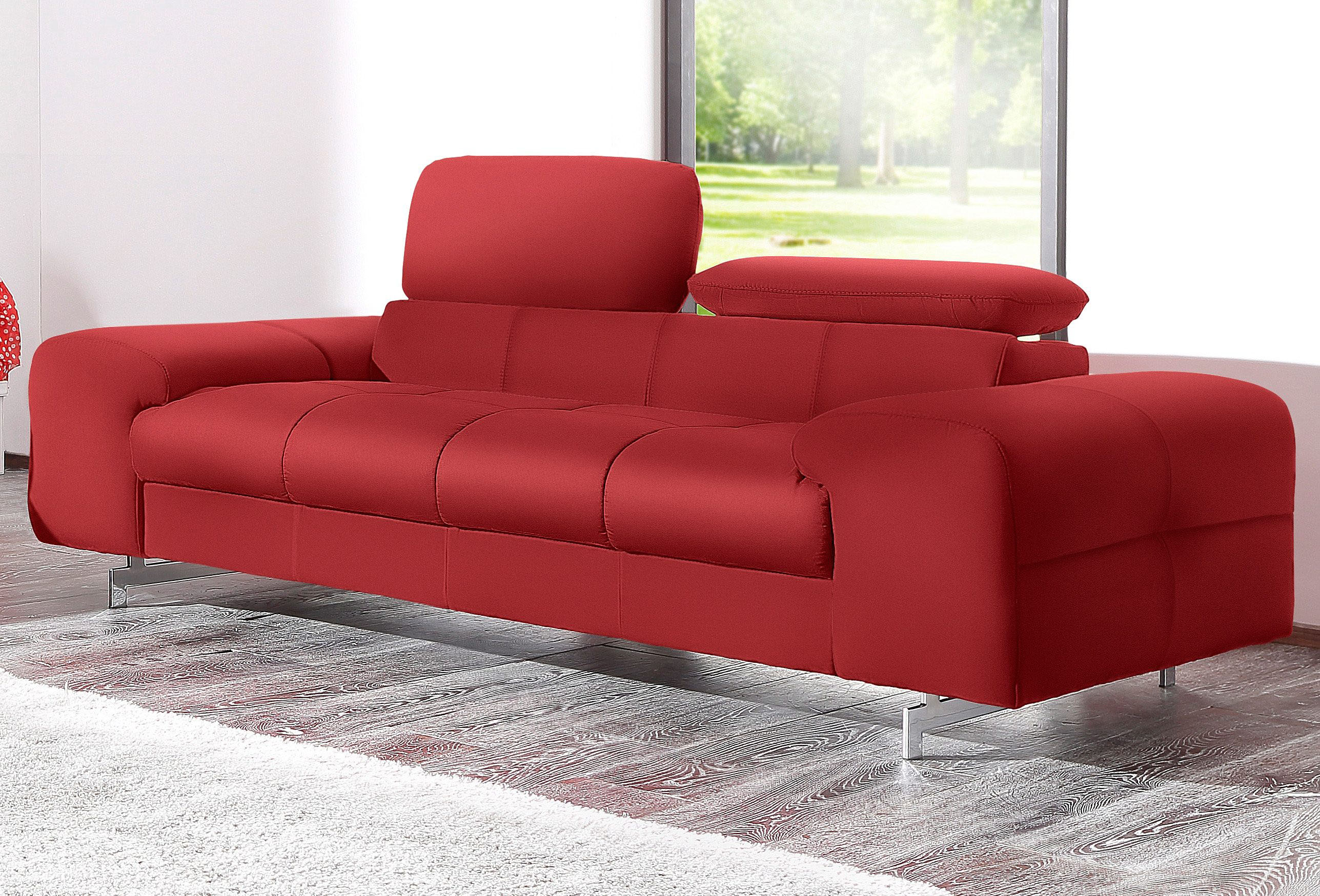 COTTA 2-Sitzer "Chef" Big-Sofa mit Kopfteilverstellung, edle Metallkufen