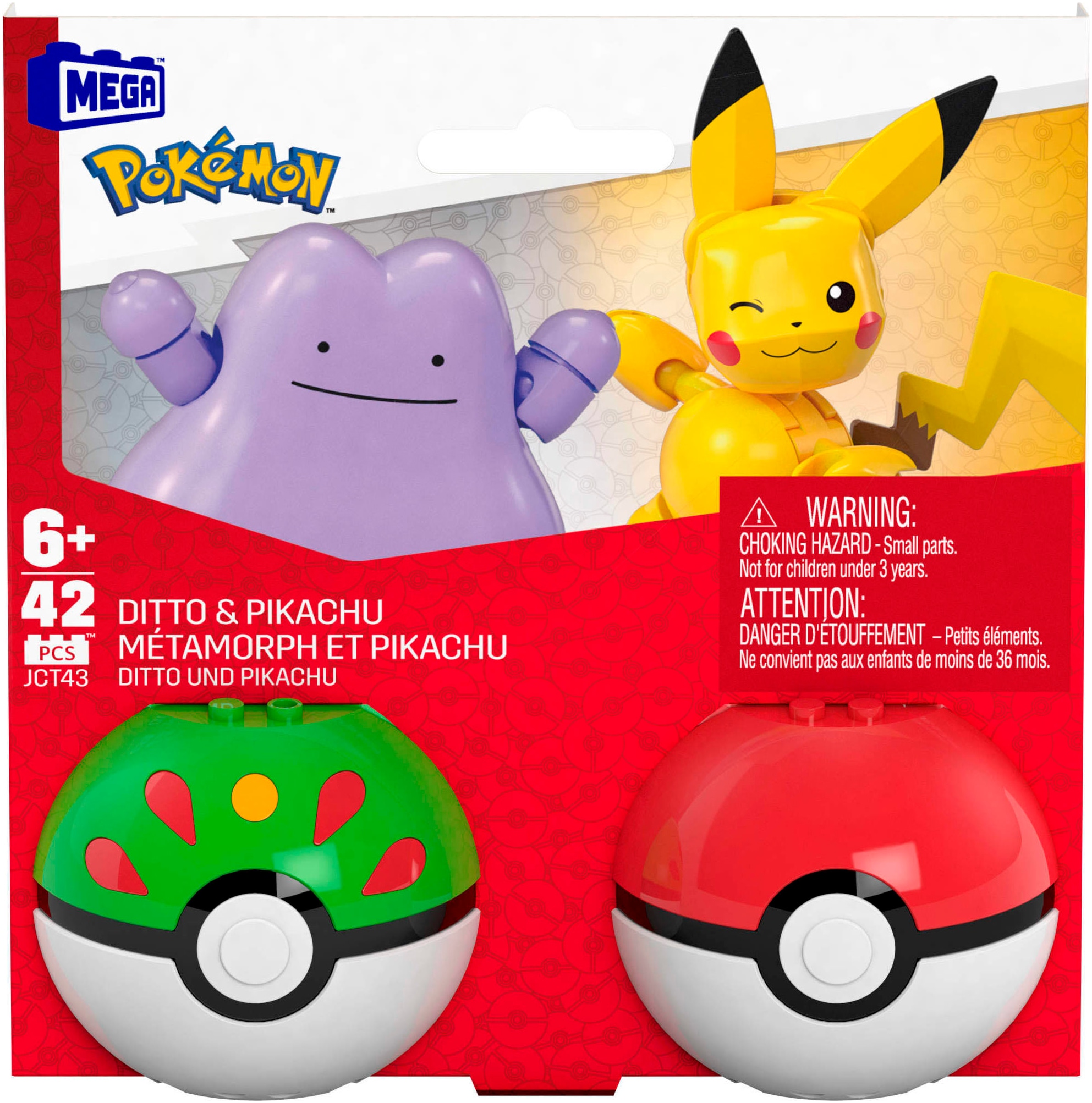MEGA Konstruktions-Spielset »Pokémon 2er Pokéball Set - Pikachu und Ditto«