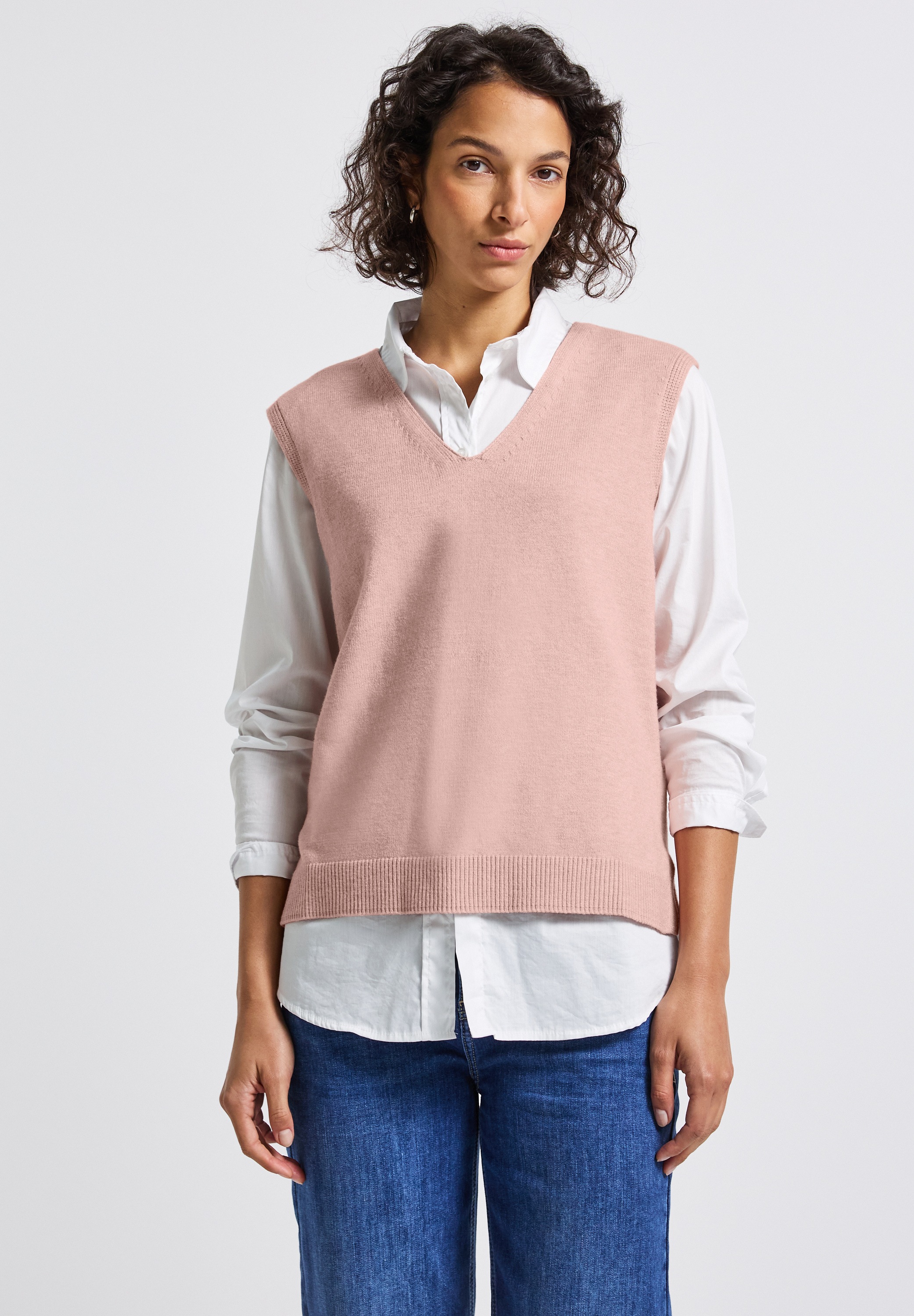 STREET ONE Kurzarmpullover, aus softem Materialmix günstig online kaufen