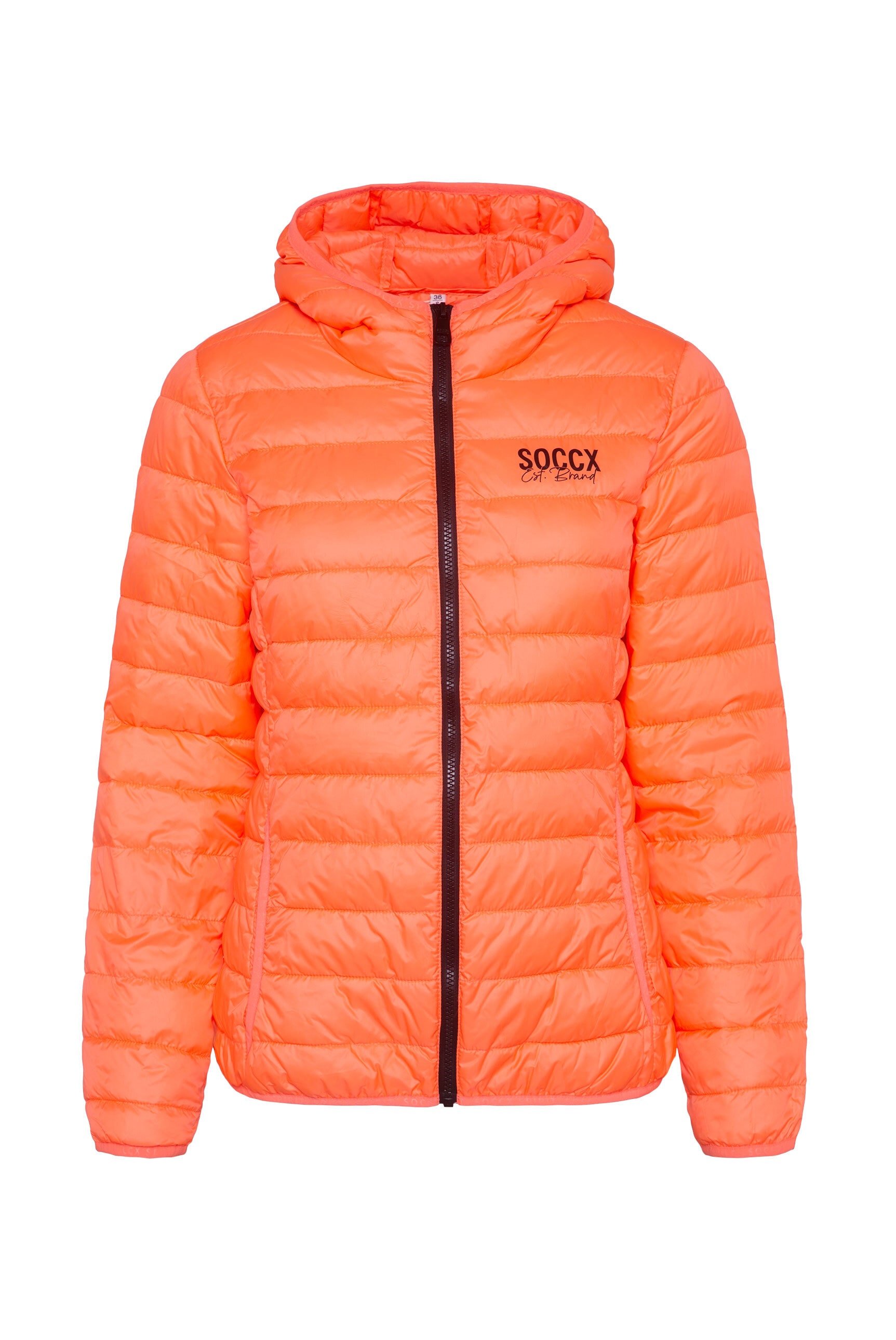 SOCCX Outdoorjacke, mit Kapuze, mit elastischem Saumabschluss