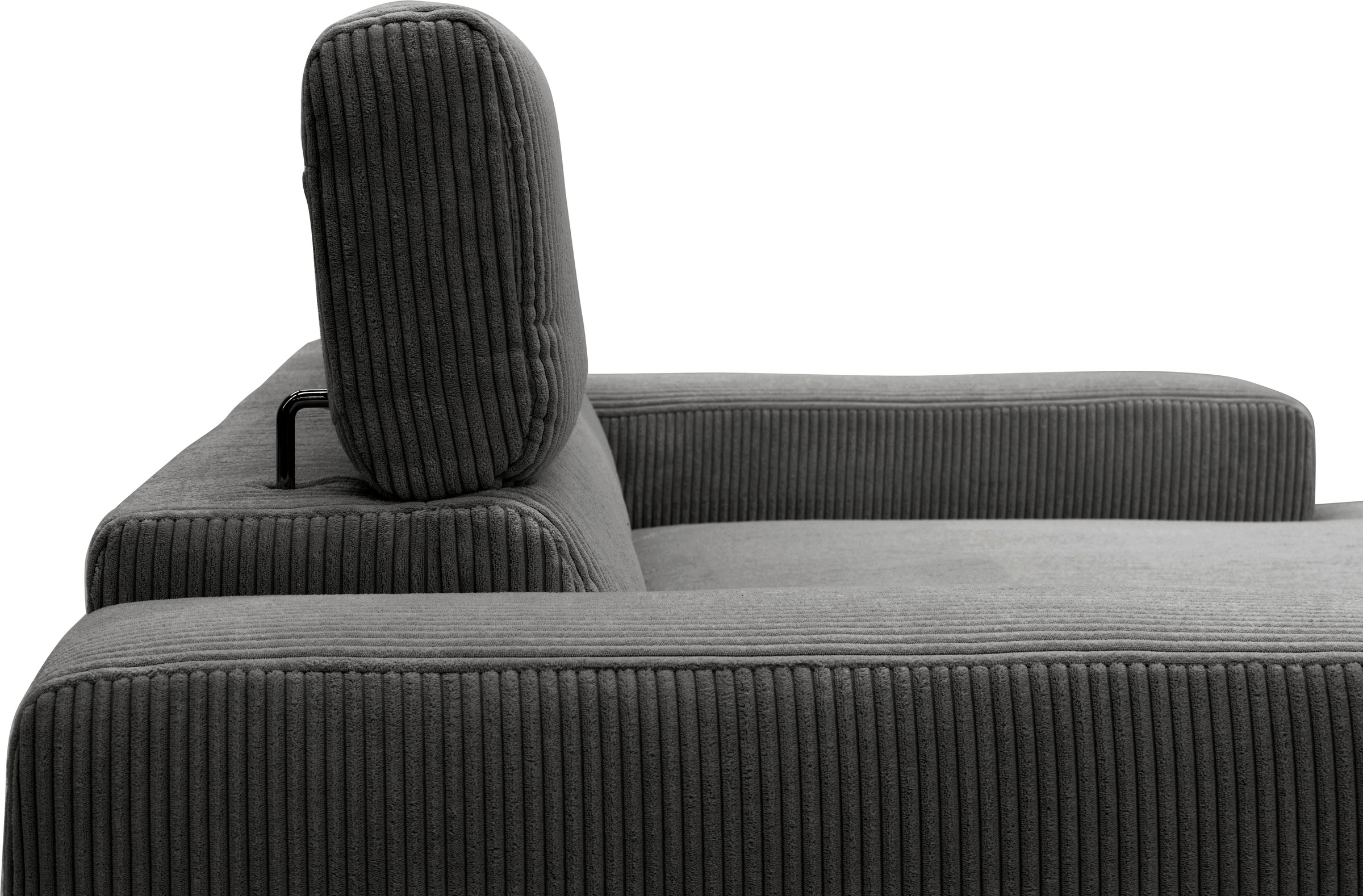 DOMO collection Ecksofa »Brandon Sitzbelastung 140 kg, kleine Ausführung B/T/H: 214/100/80 cm«, Mit Kopfteilverstellung, auch in Leder und Cord, L-Form
