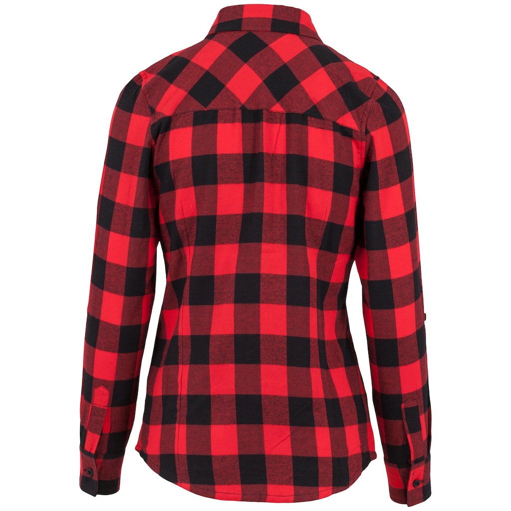 URBAN CLASSICS Langarmhemd »Urban Classics Damen Ladies Turnup Checked Flanell Shirt«, (1 tlg.)