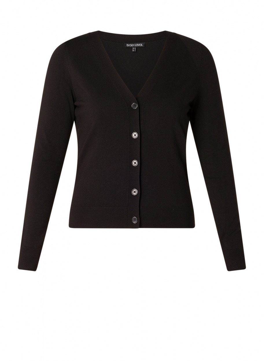 Base Level Curvy Cardigan »BAS-YVONNE« mit V-Ausschnitt und Knopfleiste