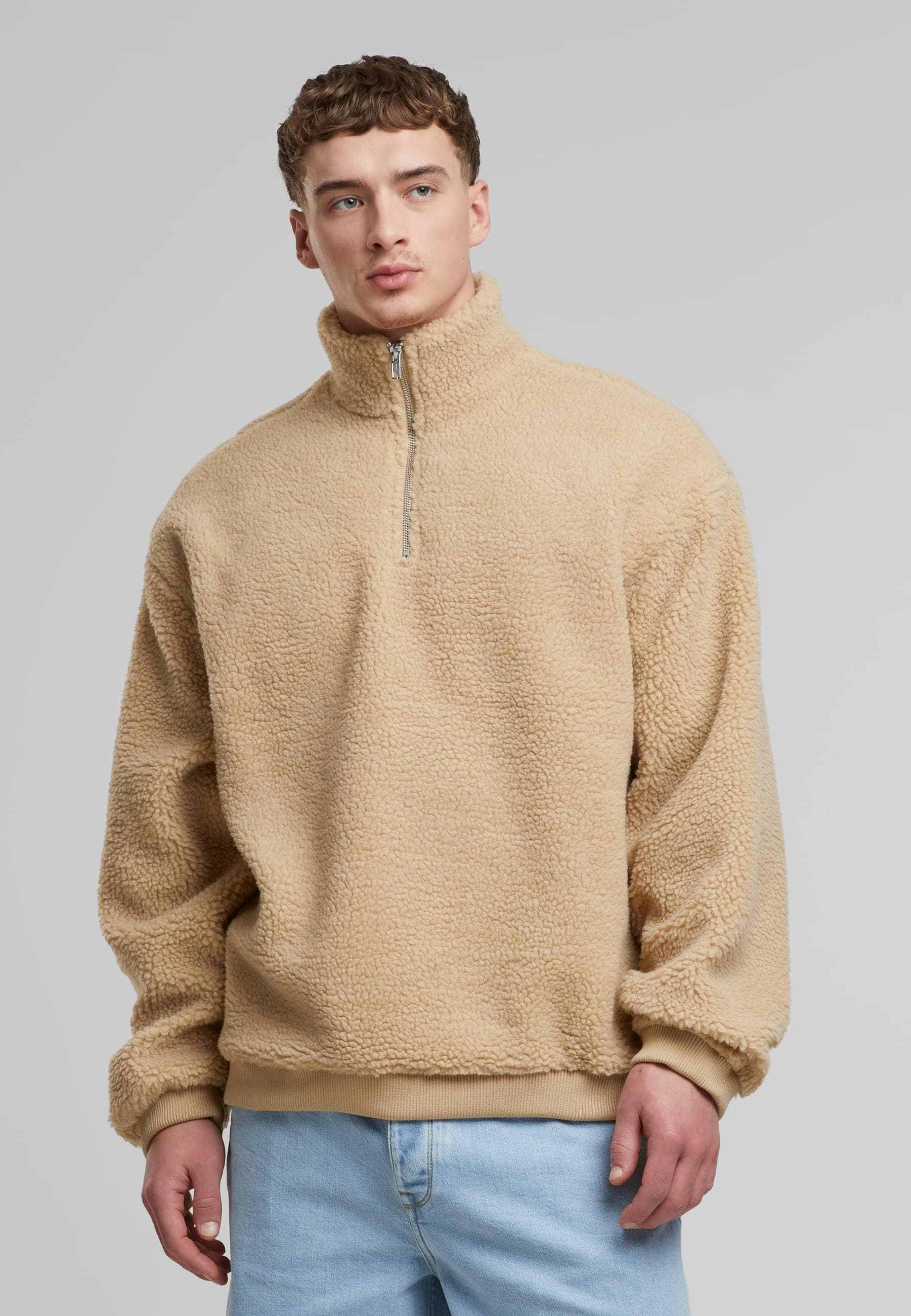 URBAN CLASSICS Kapuzensweatshirt »Urban Classics Oversized Teddy Troyer«, (1 tlg.)