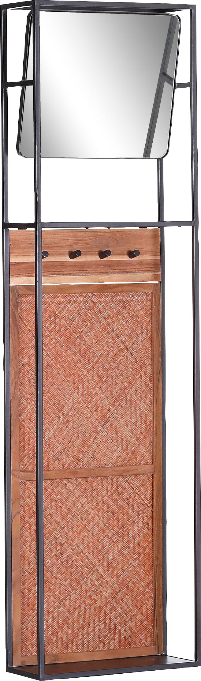Gutmann Factory Wandgarderobe "Dresscode, Garderobe, Höhe 180 cm" Hängegarderobe mit Rattangeflecht