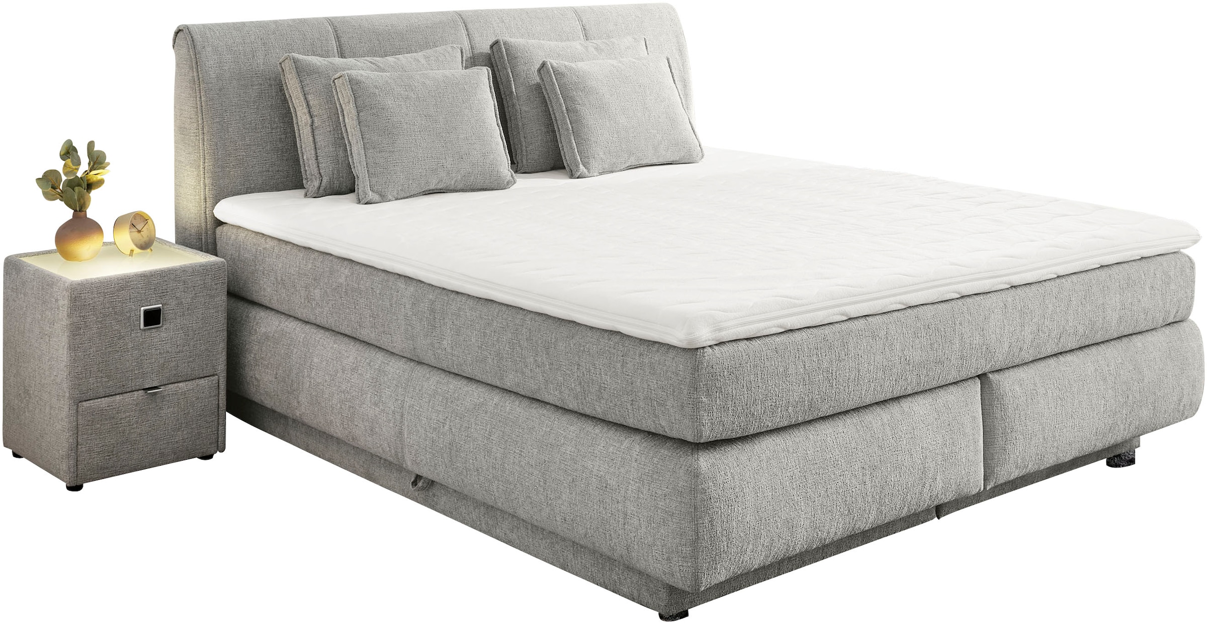 Jockenhöfer Gruppe Boxspringbett »"Carla", OTTOs Choice! Topseller, wahlweise mit oder ohne Bettkasten«, inkl. 4 Kissen, erhältlich in den Breiten 160 & 180cm