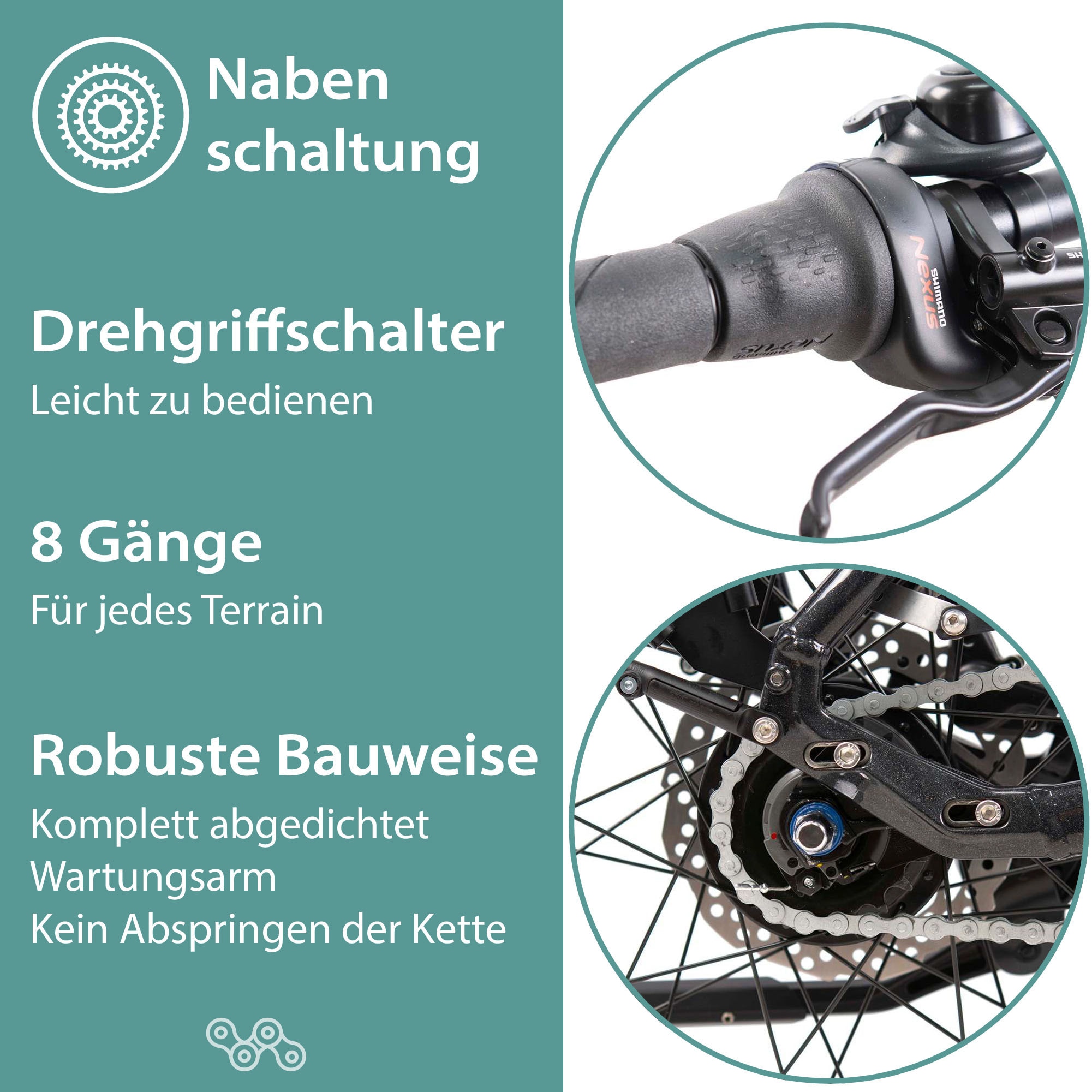 Tretwerk E-Bike »No Way«, 8 Gang, Mittelmotor 250 W, Pedelec, Elektrofahrrad für Damen u. Herren