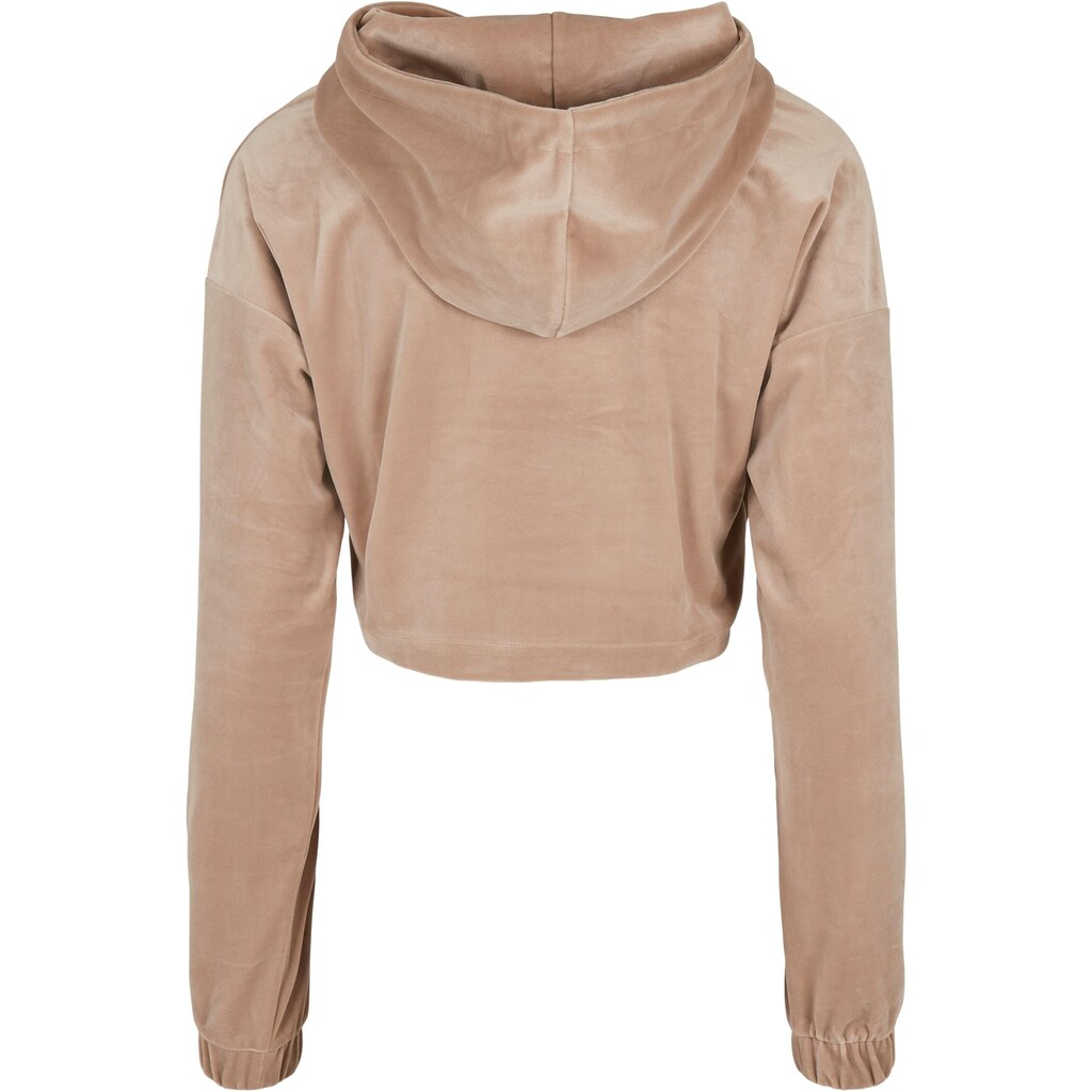 URBAN CLASSICS Kapuzenpullover »Urban Classics Damen Ladies Cropped Velvet Oversized Hoody«, (1 tlg.)