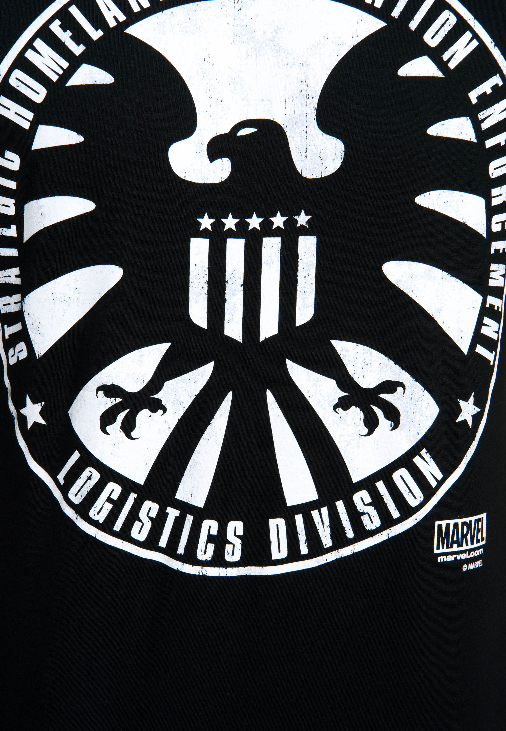 LOGOSHIRT T-Shirt »S.H.I.E.L.D. - Logo - Marvel Comics«, mit Shield-Retro-Print