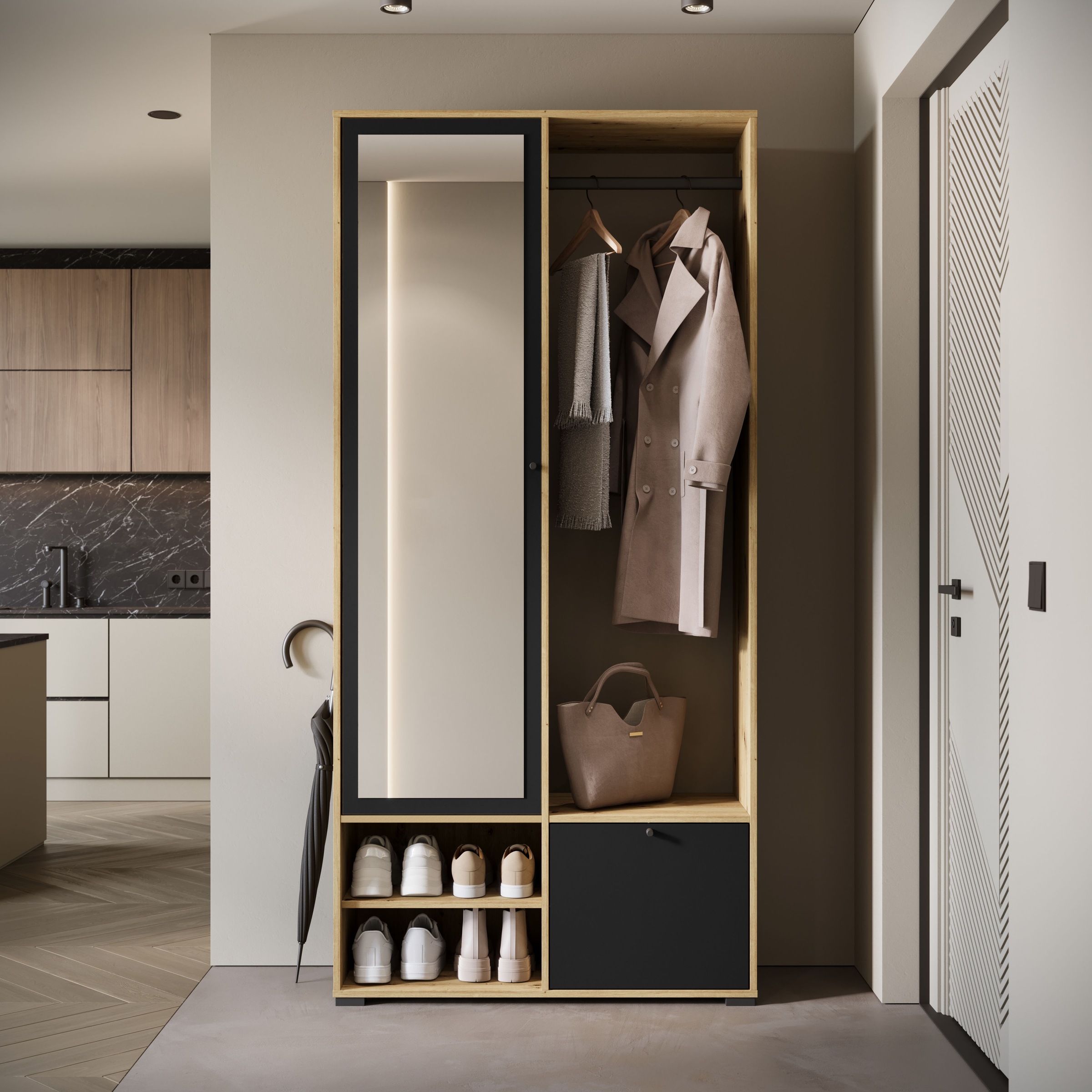 Home affaire Garderobenschrank "DINO Kompaktgarderobe, Garderoben-Set DINO" günstig online kaufen