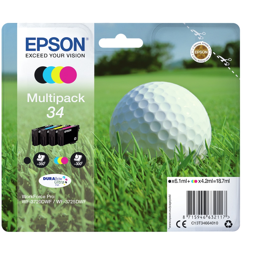 Epson Tintenpatrone »Epson Golf ball Multipack 4-colours 34 DURABrite Ultra Ink«