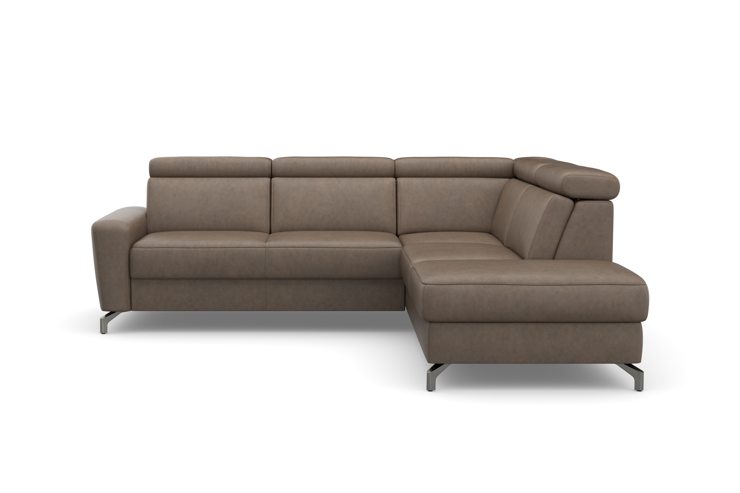 Ecksofa SIT & MORE "Scarlett L-Form", grau (taupe), B:258cm T:226cm, Sofas, Ecksofa, inklusive Kopfteilverstellung, wahlweise mit Bettfunktion, Bettkasten