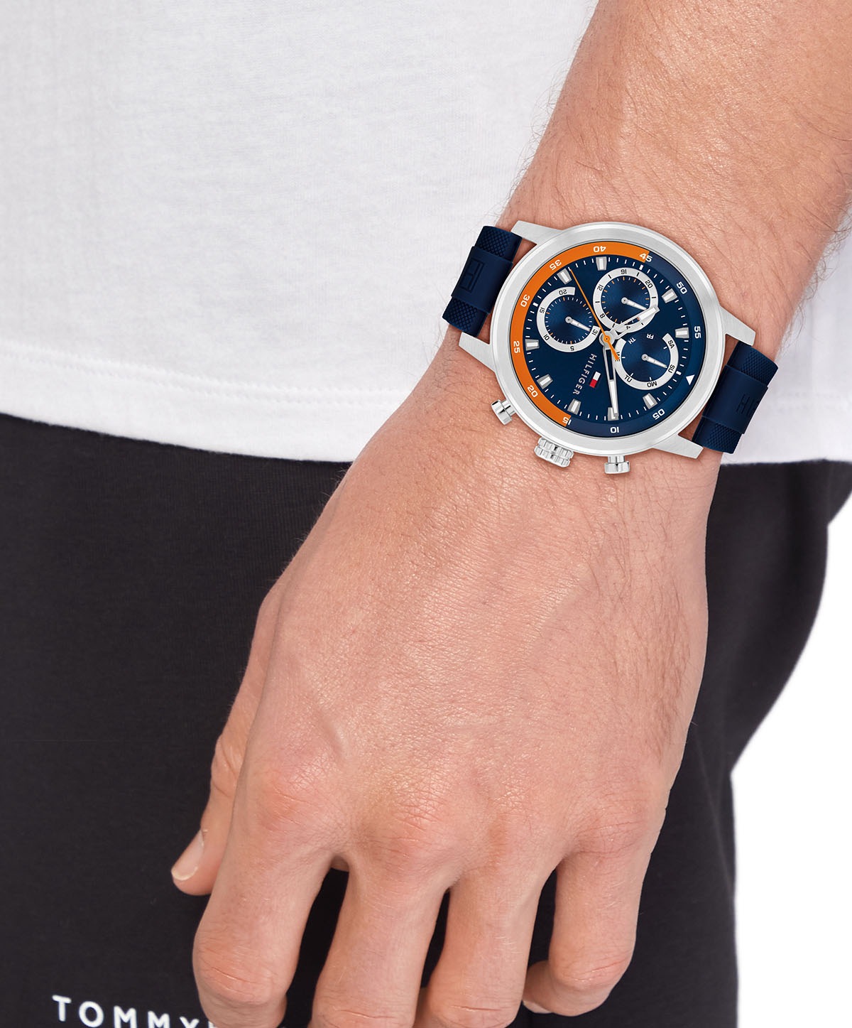Tommy Hilfiger Multifunktionsuhr »Rocky«, Quarzuhr, Armbanduhr, Herrenuhr, Silikonarmband, analog