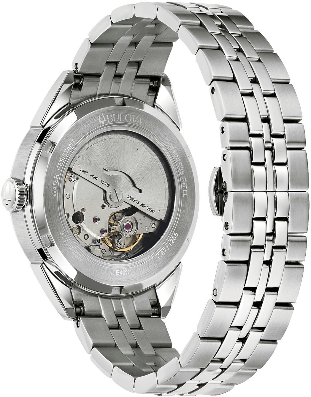 Bulova Automatikuhr, Armbanduhr, Herrenuhr, Damenuhr, Edelstahlarmband, Saphirglas