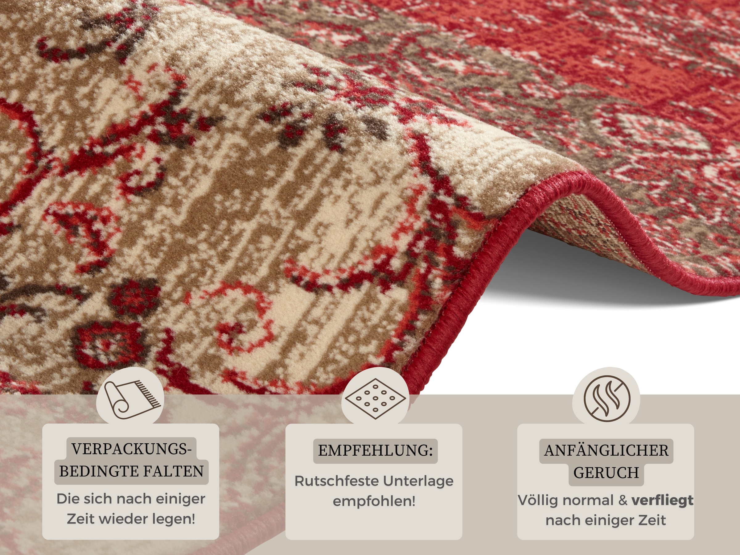 HANSE Home Teppich »Kirie«, rechteckig, 9 mm Höhe, Patchwork, Kurzflor, Teppichläufer, Modern, Vintage, Wohnzimmer, Flur