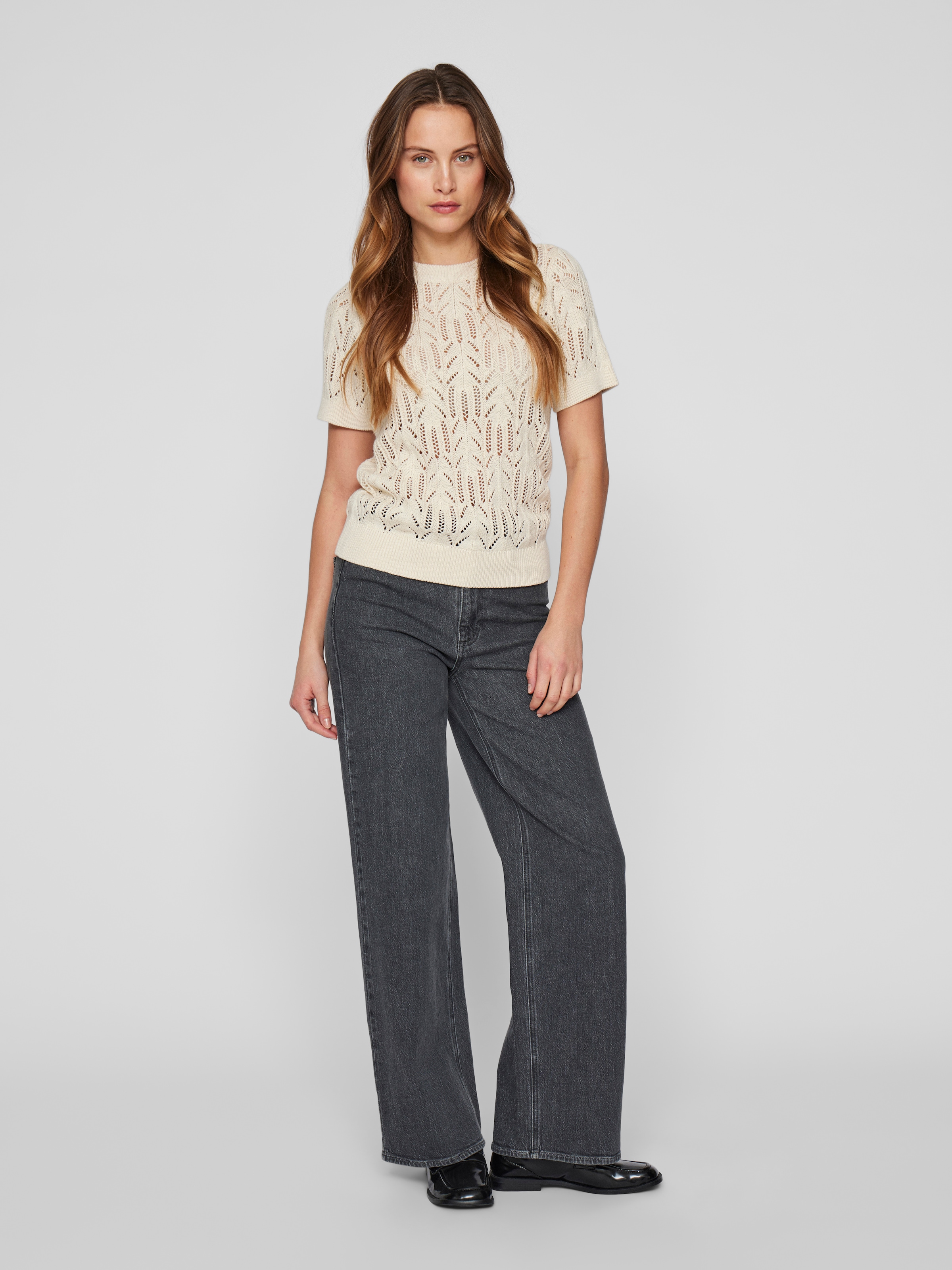 Vila Kurzarmpullover »VICOTTI S/S O-NECK KNIT TOP - NOOS«