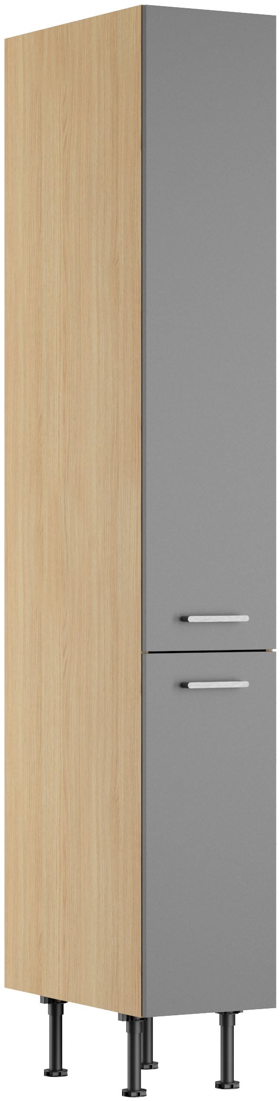 KOCHSTATION Apothekerschrank "KS-Lucy" Breite 30 cm, mit 2 Auszügen, Soft-Close, höhenverstellbare Füße