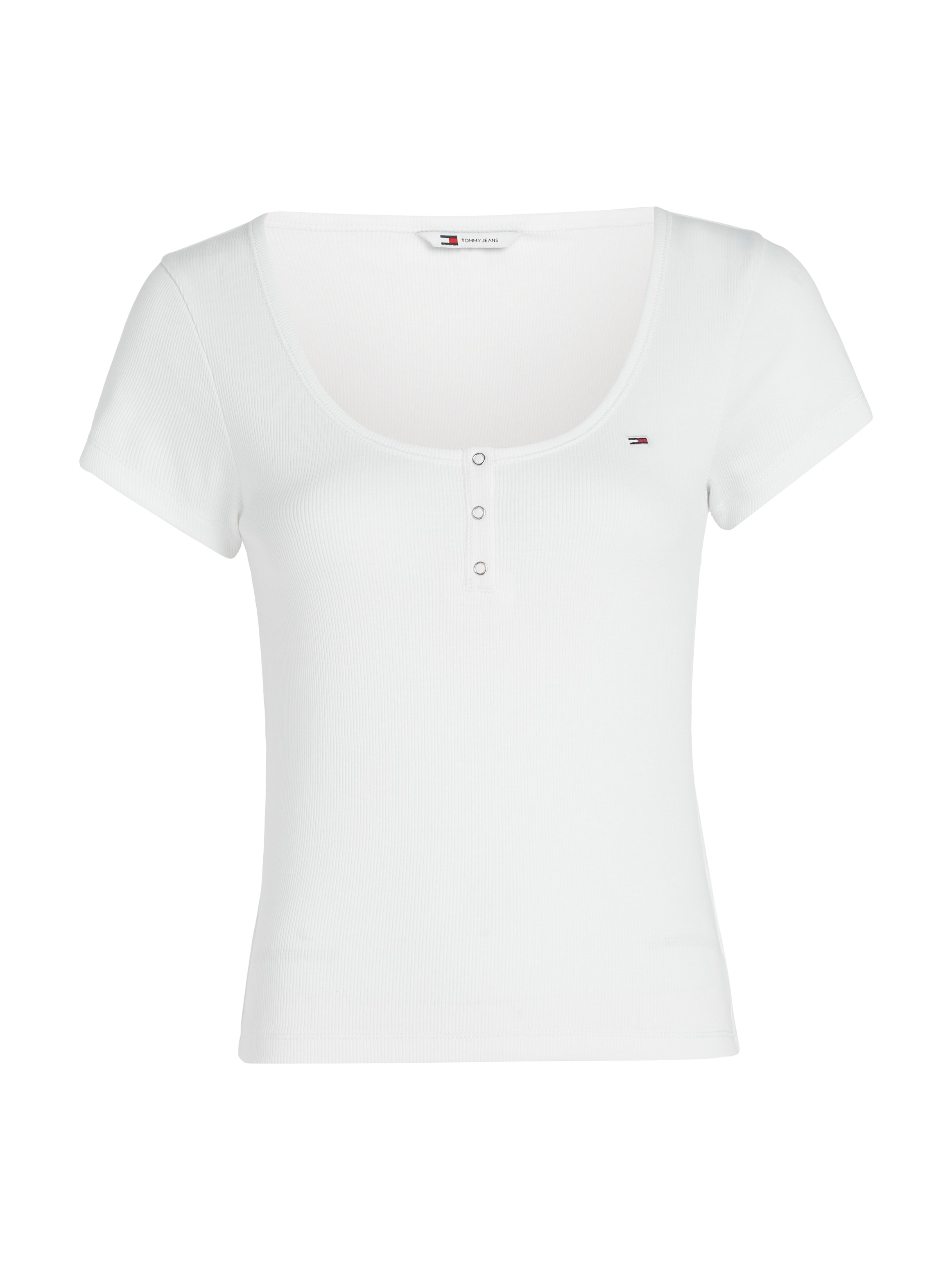 Tommy Jeans Rundhalsshirt »TJW SLIM HENLEY TOP SS«, mit Tommy Jeans Flagge