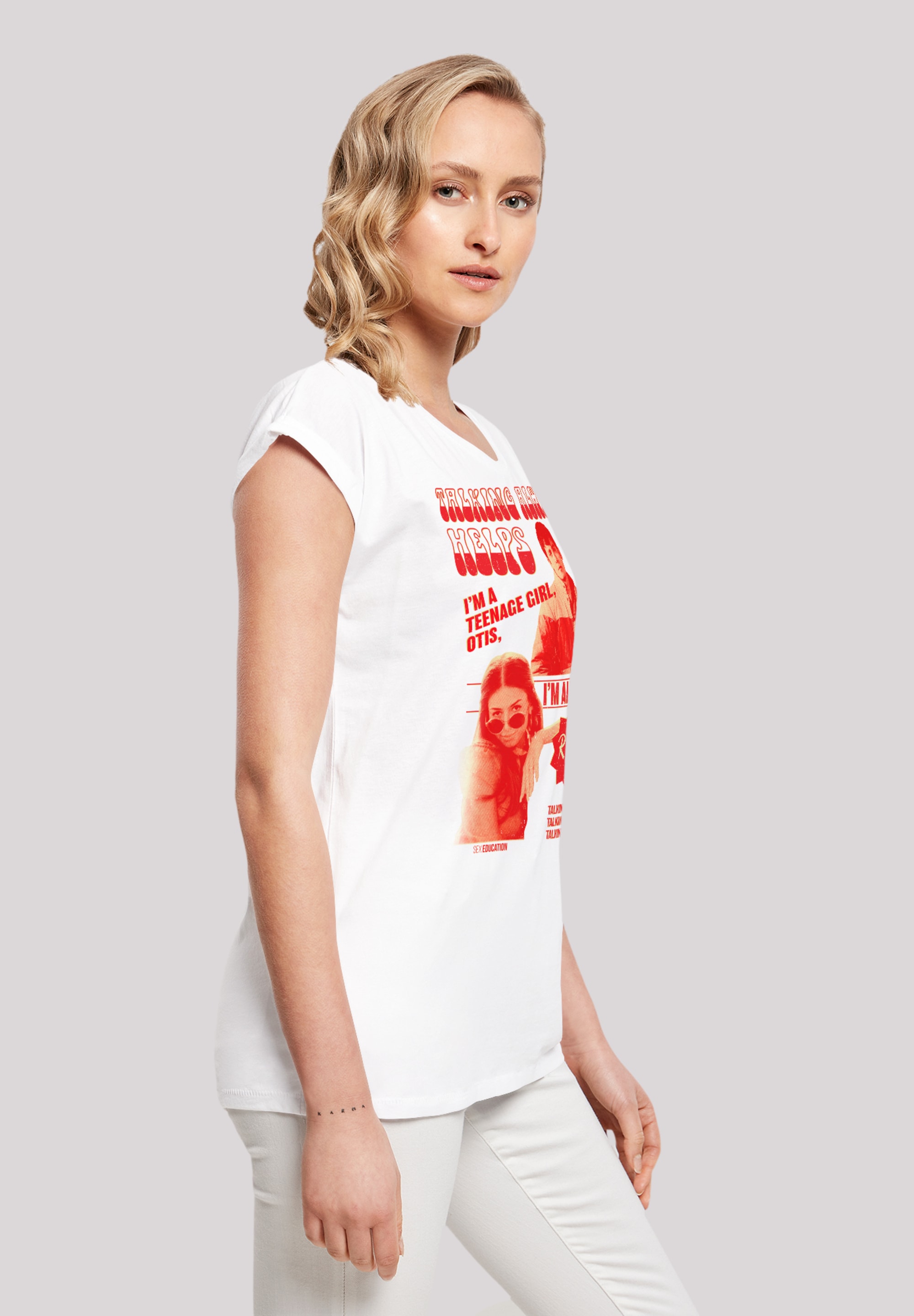 F4NT4STIC T-Shirt »Sex Education Otis Talking Helps«, Premium Qualität
