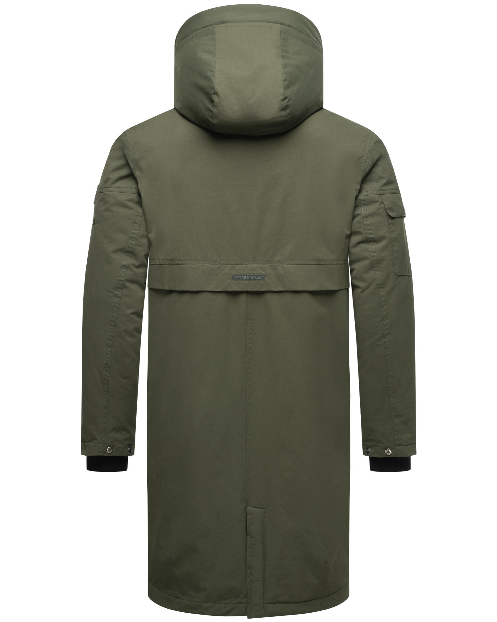 Stone Harbour Wintermantel »Cyriaan XX«, Langer Herren Winterparka mit großen Eingrifftaschen