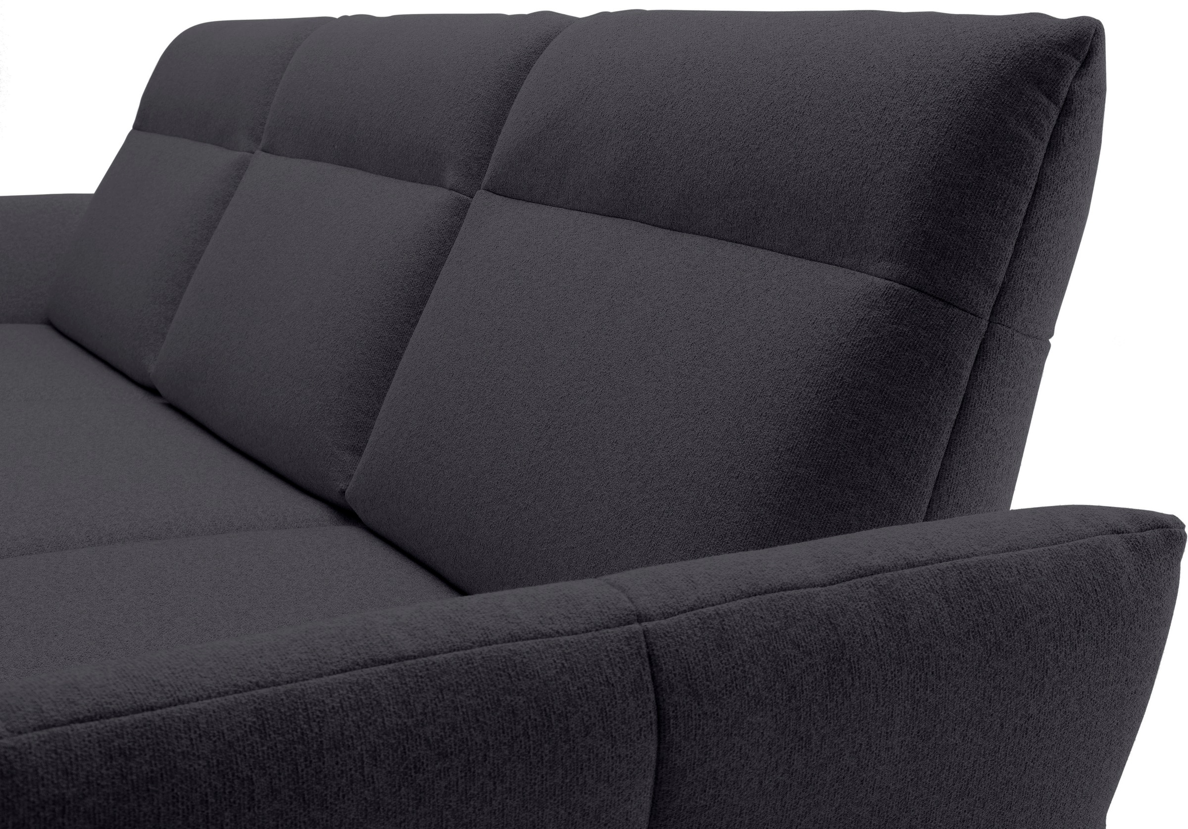 Creation BY ROLF BENZ Ecksofa »CR.460«, Sockel in Nussbaum, Winkelfüße in Umbragrau, Breite 298 cm