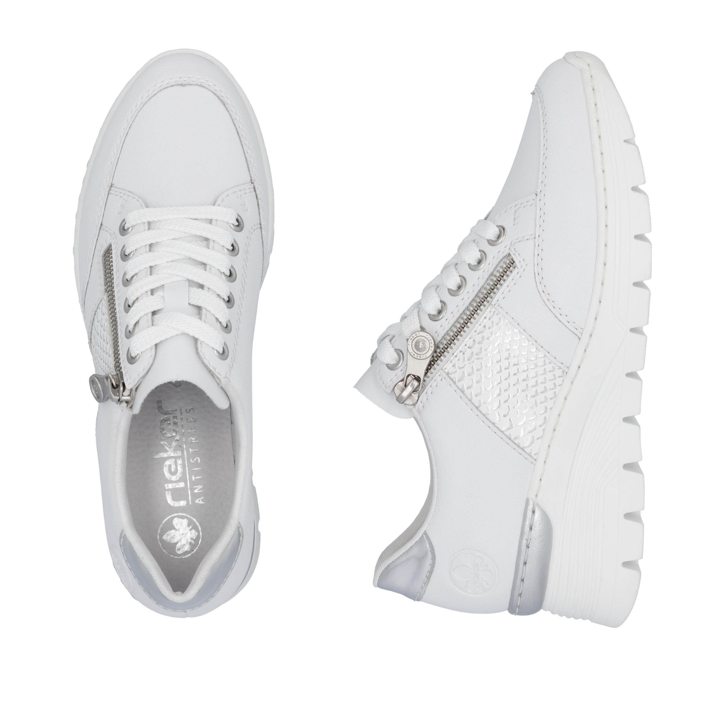 Rieker Keilsneaker, Halbschuh, Freizeitschuh, Schnürschuh, Sneaker mit Reißverschluss