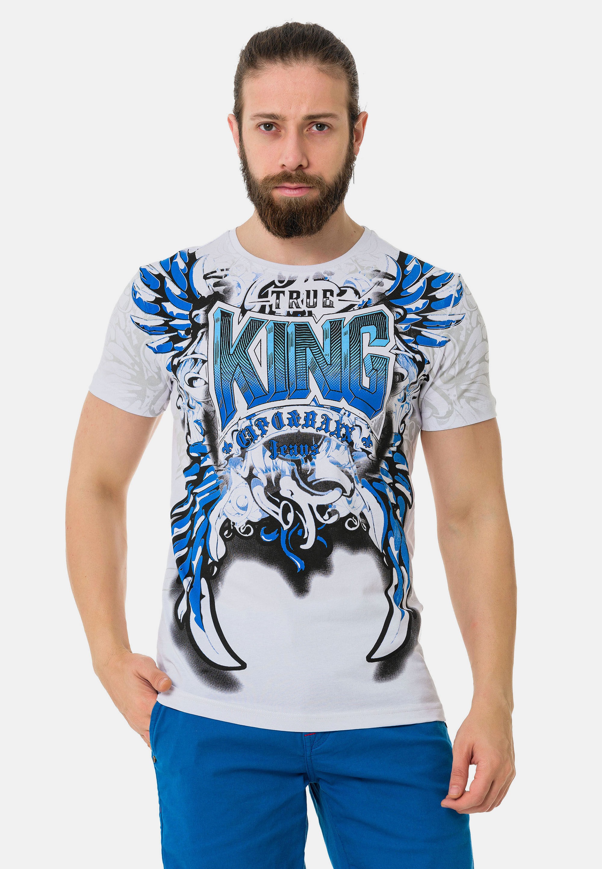 Cipo & Baxx T-Shirt »T-Shirt«, mit hochwertigem Frontmotiv