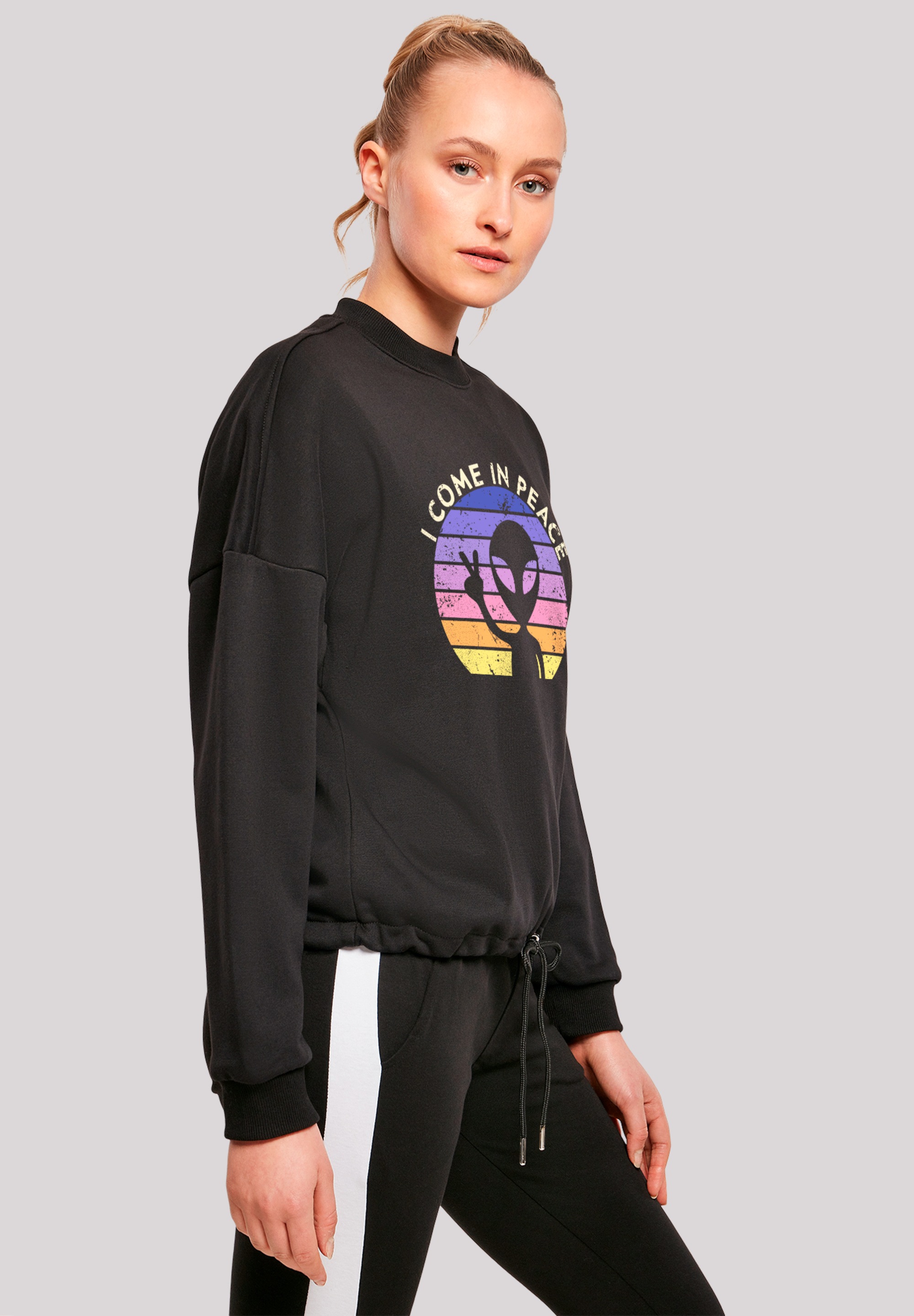 F4NT4STIC Sweatshirt »Alien Peace Sunset«, Premium Qualität
