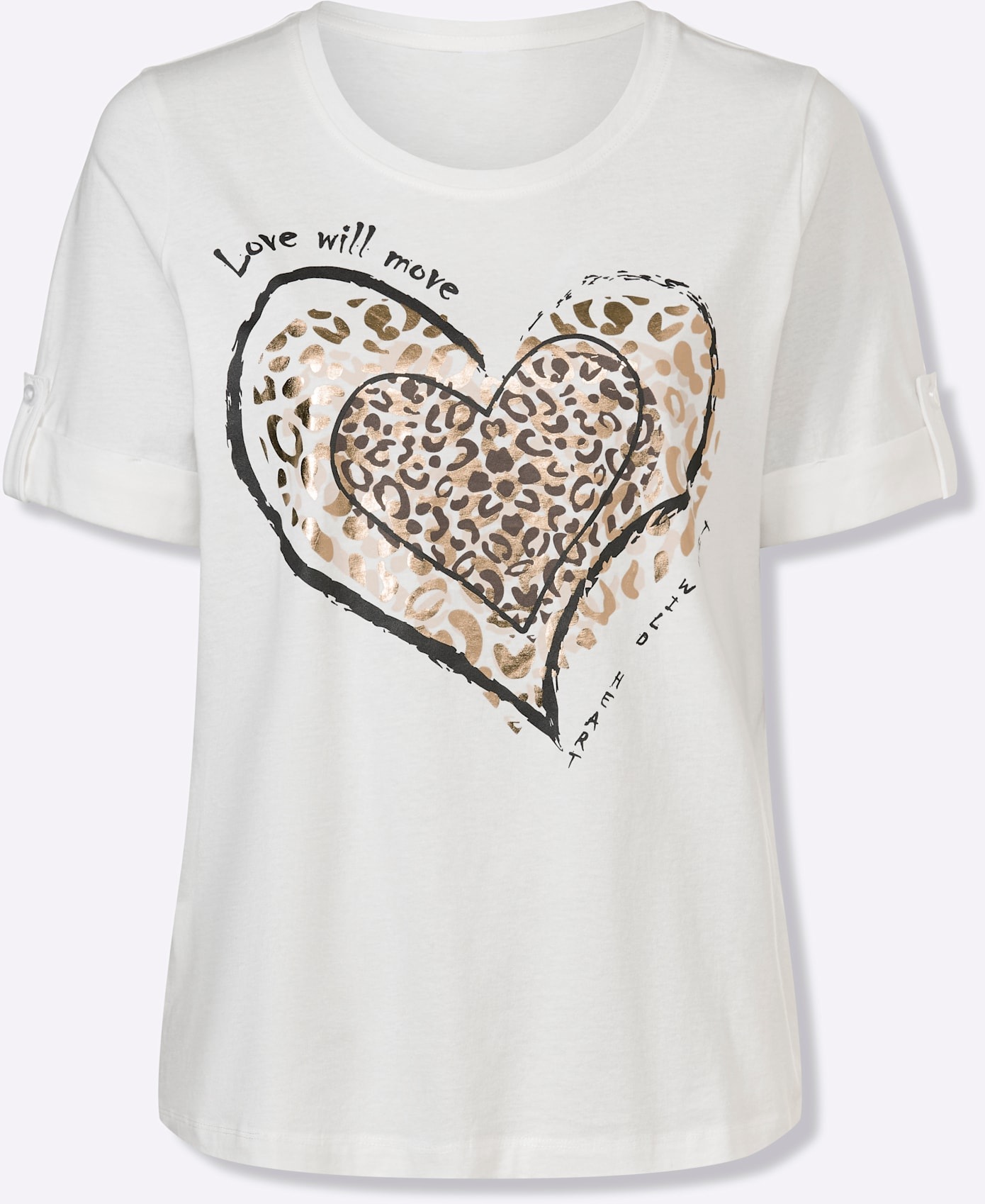 Classic Basics Women's Kurzarm T-Shirt Ecru/Bronze Size 46 2