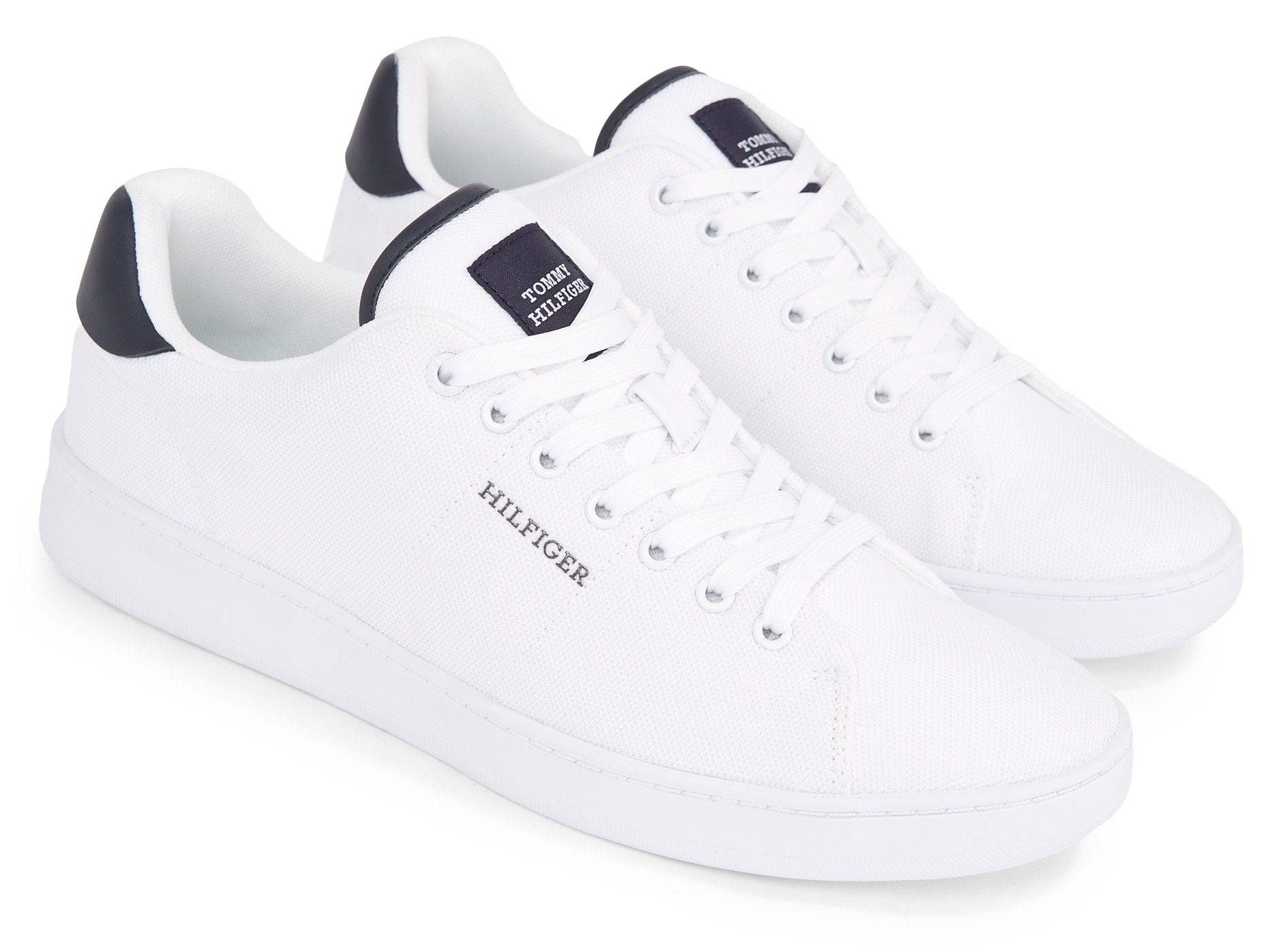 Tommy Hilfiger Sneaker »COURT CUPSOLE PIQUE TEXTILE«, Freizeitschuh, Halbschuh, Schnürschuh mit seitlichem Logoschriftzug