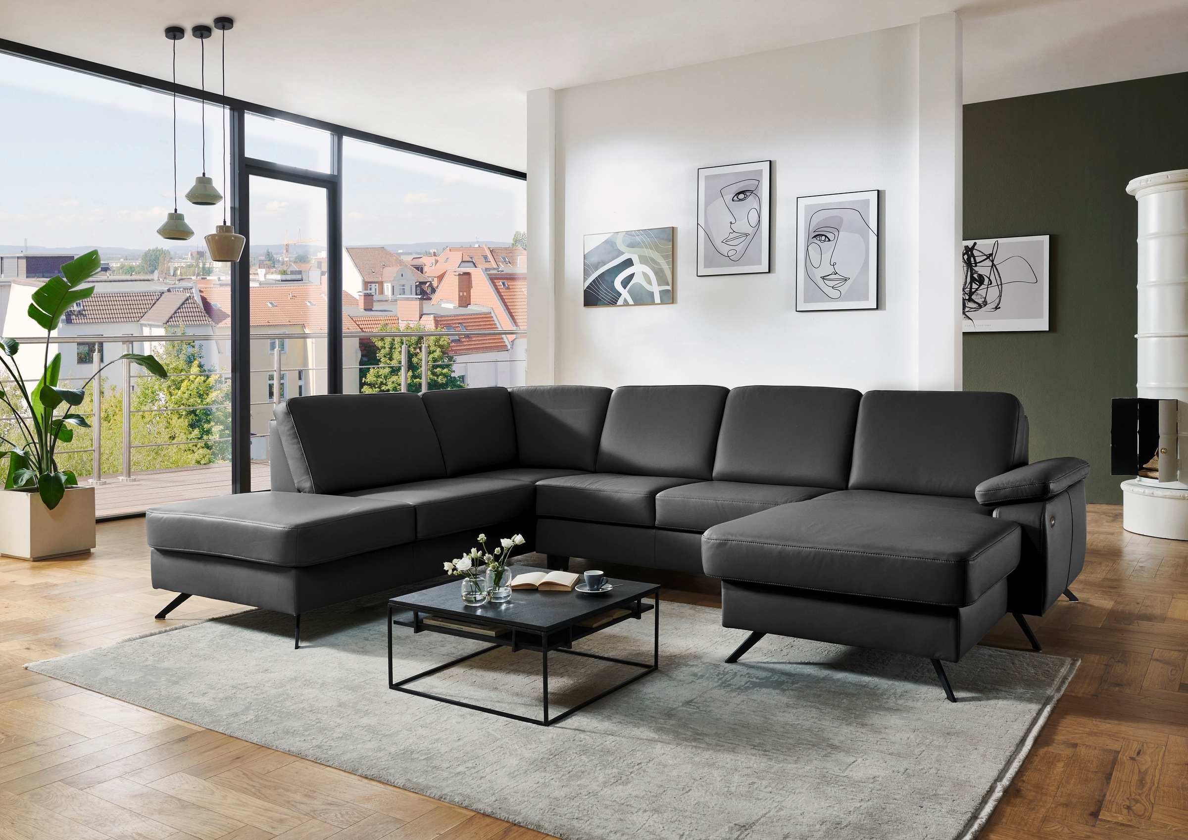 Die PlanBar Wohnlandschaft "PN-EM15047 U-Form, ohne Kopfstützen" Echtleder, günstig online kaufen