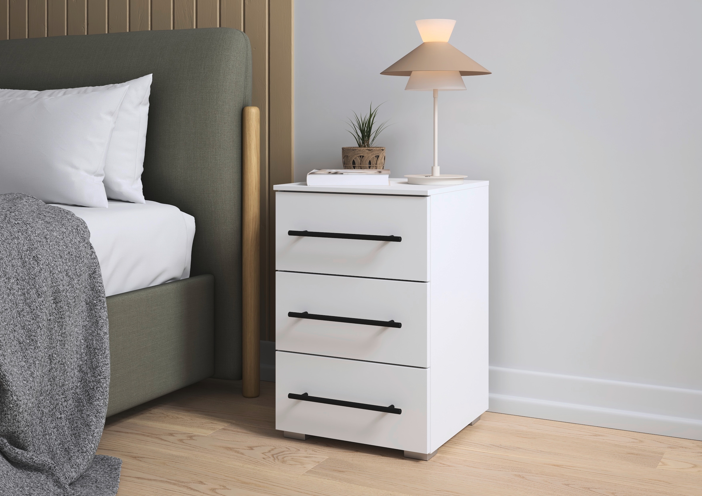 rauch Nachtkommode »Nachttisch Nachtkonsole AVOLA in Dekorfront« Set, Breite 40 cm inkl. Soft-Close-Funktion, 2 Stk. tlg. Paar (Breite 40 cm), 3 Schubladen für viel Stauraum, MADE IN GERMANY