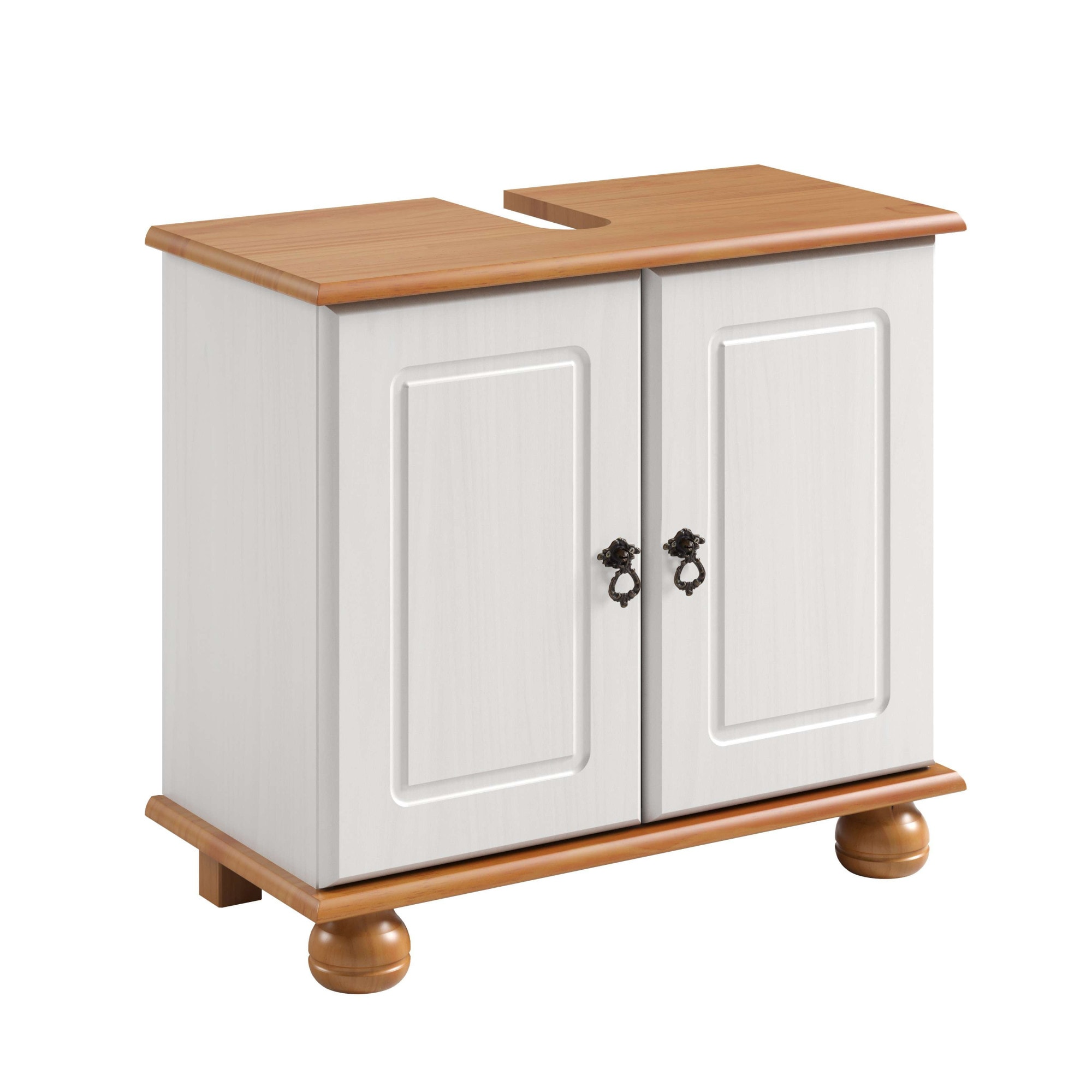 OTTO home Waschbeckenunterschrank "Finca" aus massivem Kiefernholz, Siphonausschnitt, Breite 62 cm, Höhe 55 cm