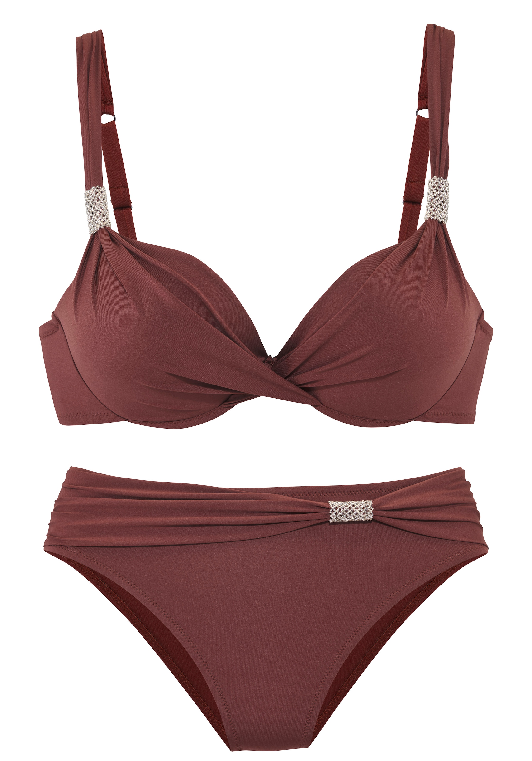 LASCANA Bügel-Bikini mit wattierten Cups und verschiebbarem Perlen-Accessoire