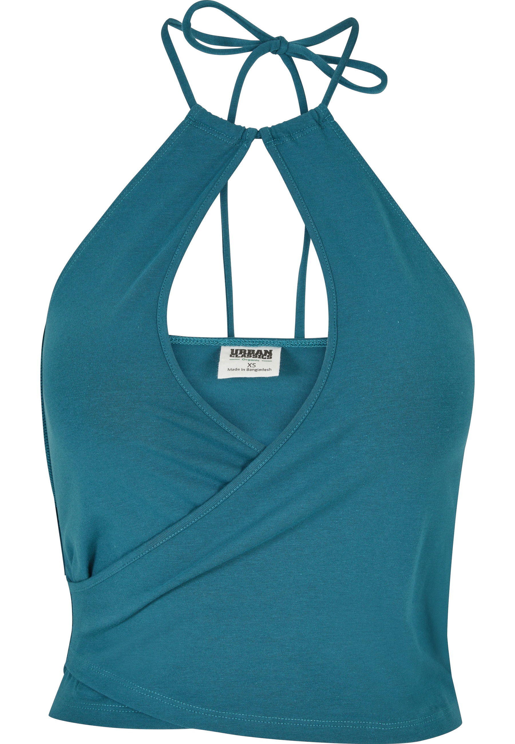URBAN CLASSICS Muskelshirt "Urban Classics Damen Ladies Short Wraped Neckholder Top" 1 Stk.