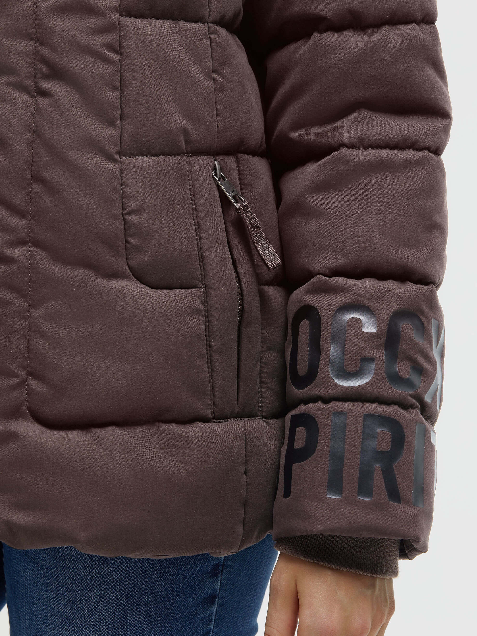 SOCCX Winterjacke ohne Kapuze mit Reißverschluss an den Einschubtaschen