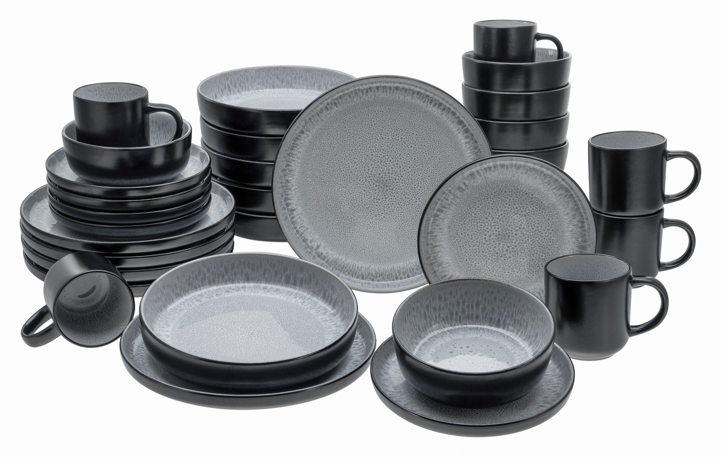 CreaTable Kombiservice "Nordic Fjord" je 6 Speiseteller, Suppenteller, Dess günstig online kaufen